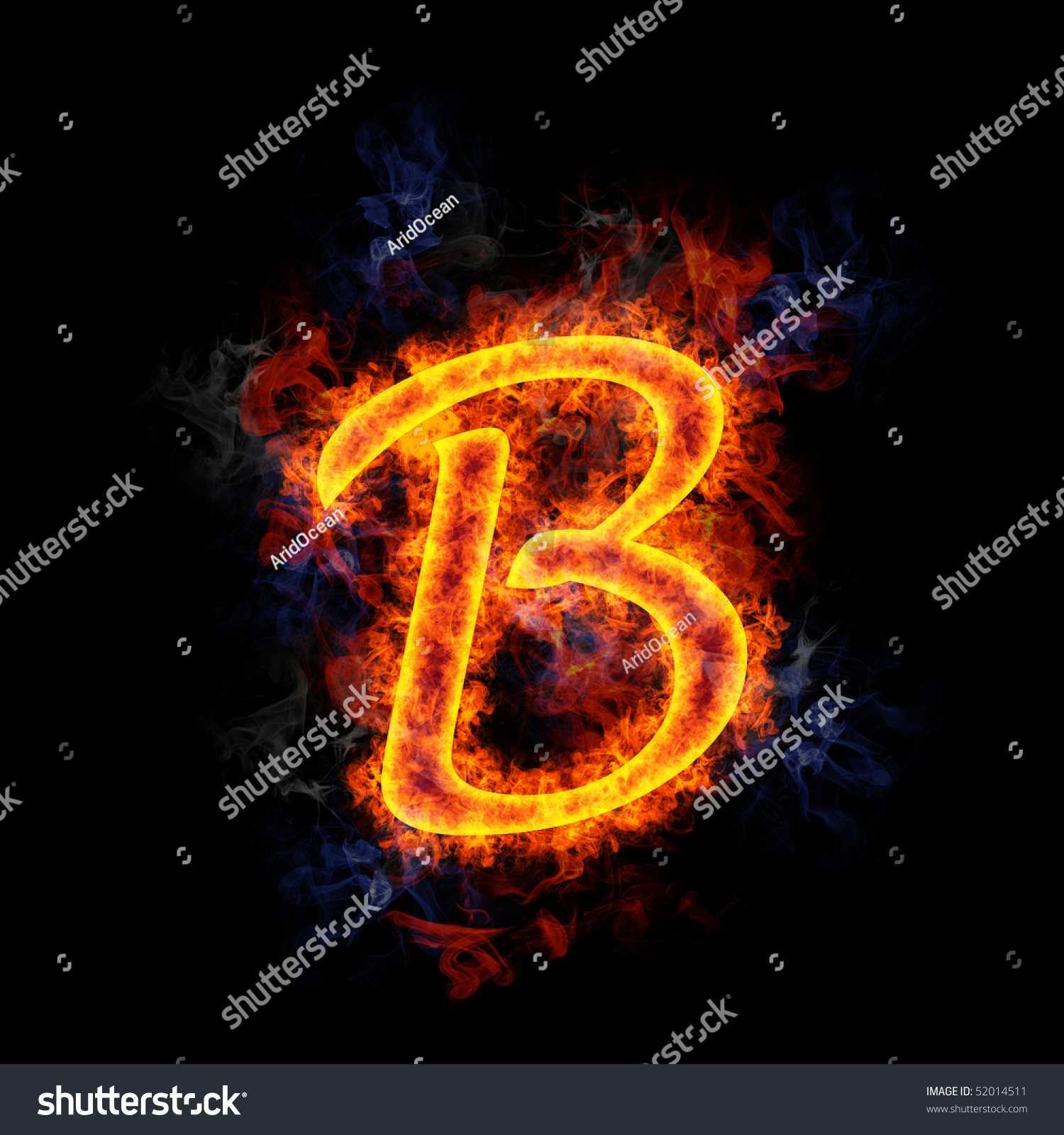 Fiery Burning Letter B Stock Illustration 52014511 - Shutterstock