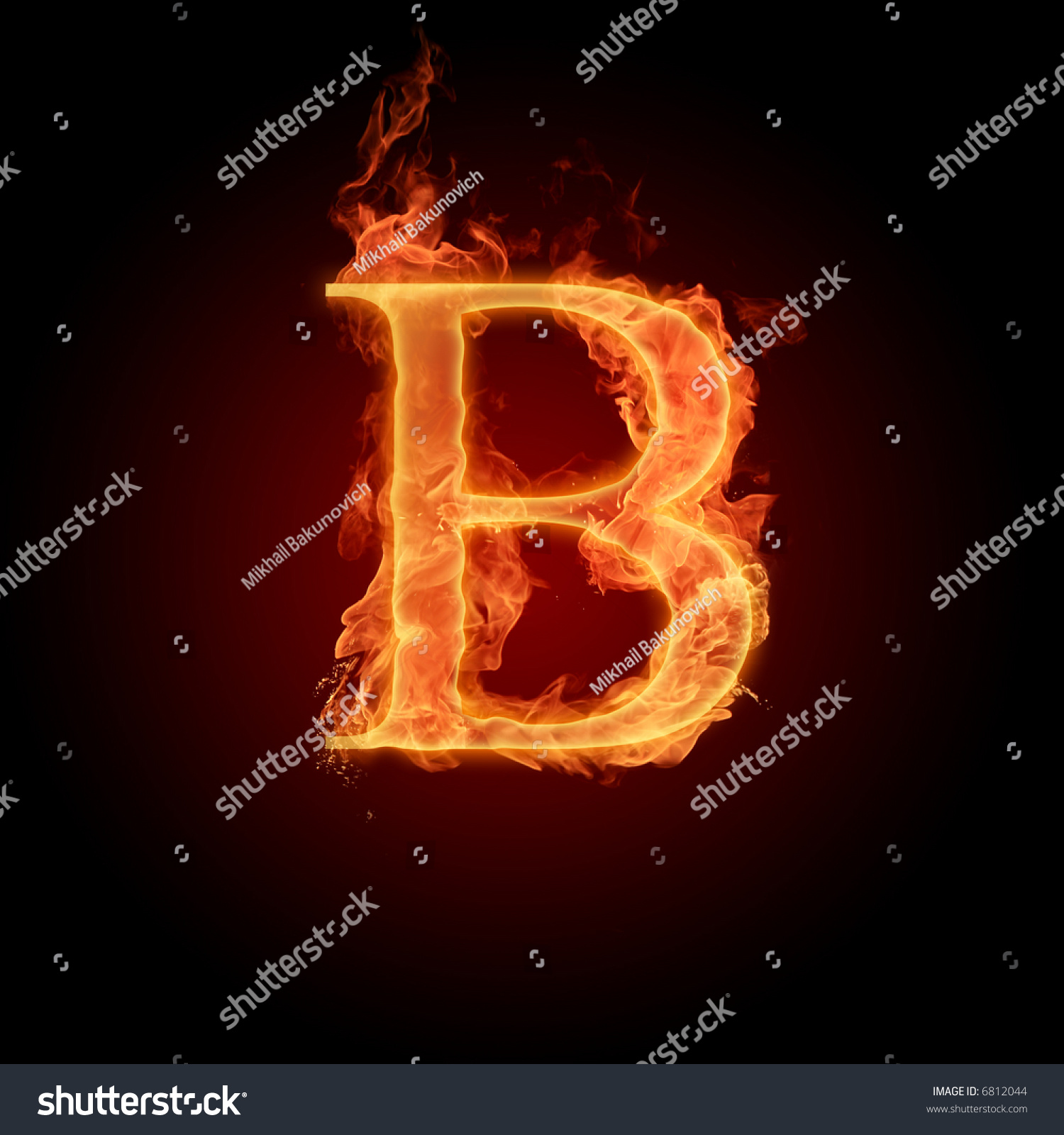 Fiery Font. Letter B Stock Photo 6812044 : Shutterstock