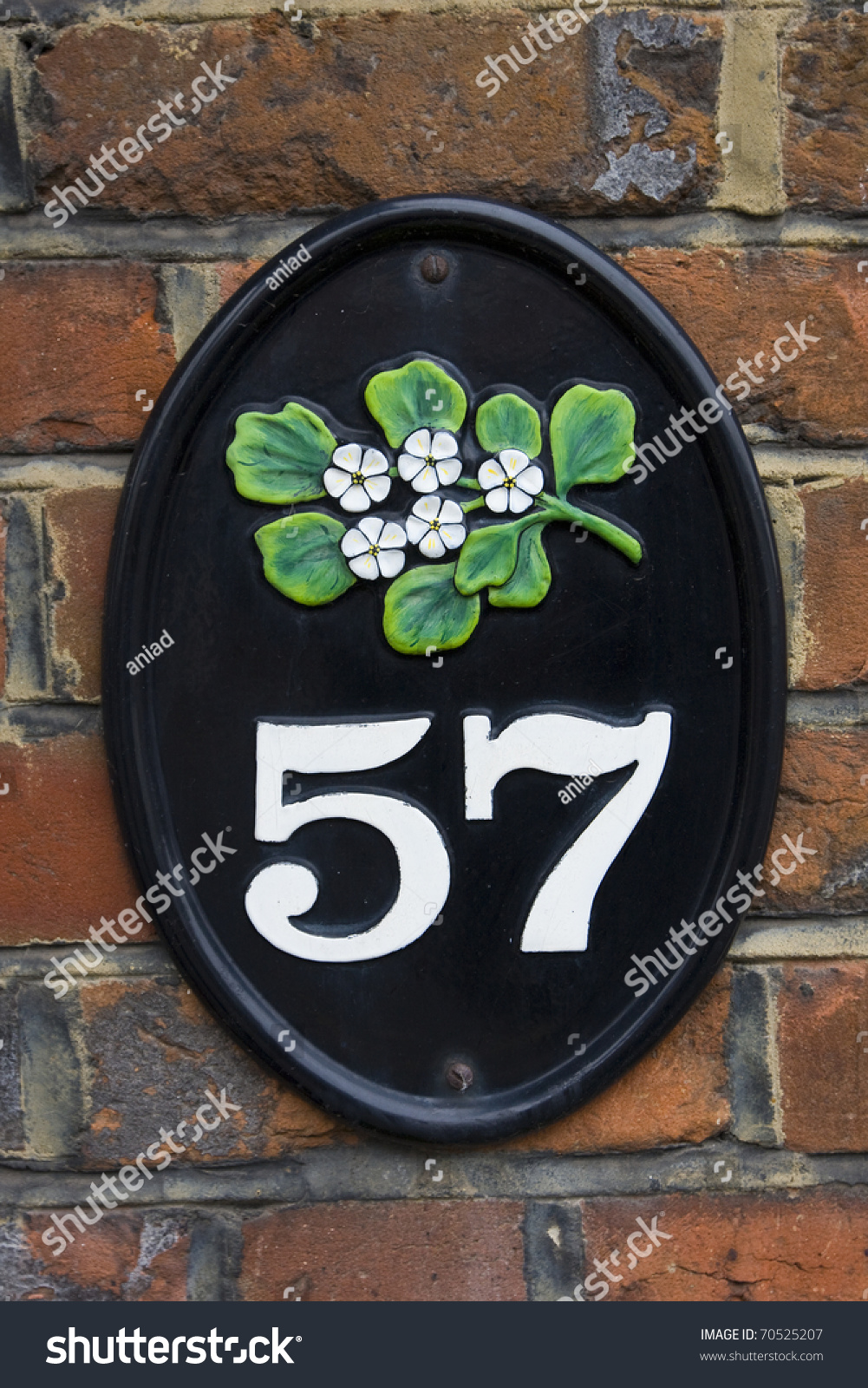Fifty Seven House Number Stock Photo 70525207 Shutterstock