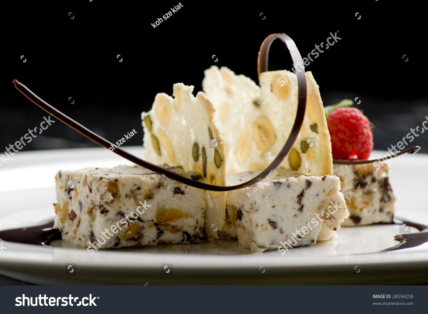 Fine Dining Dessert On A White Plate Stock Photo 28594258 : Shutterstock