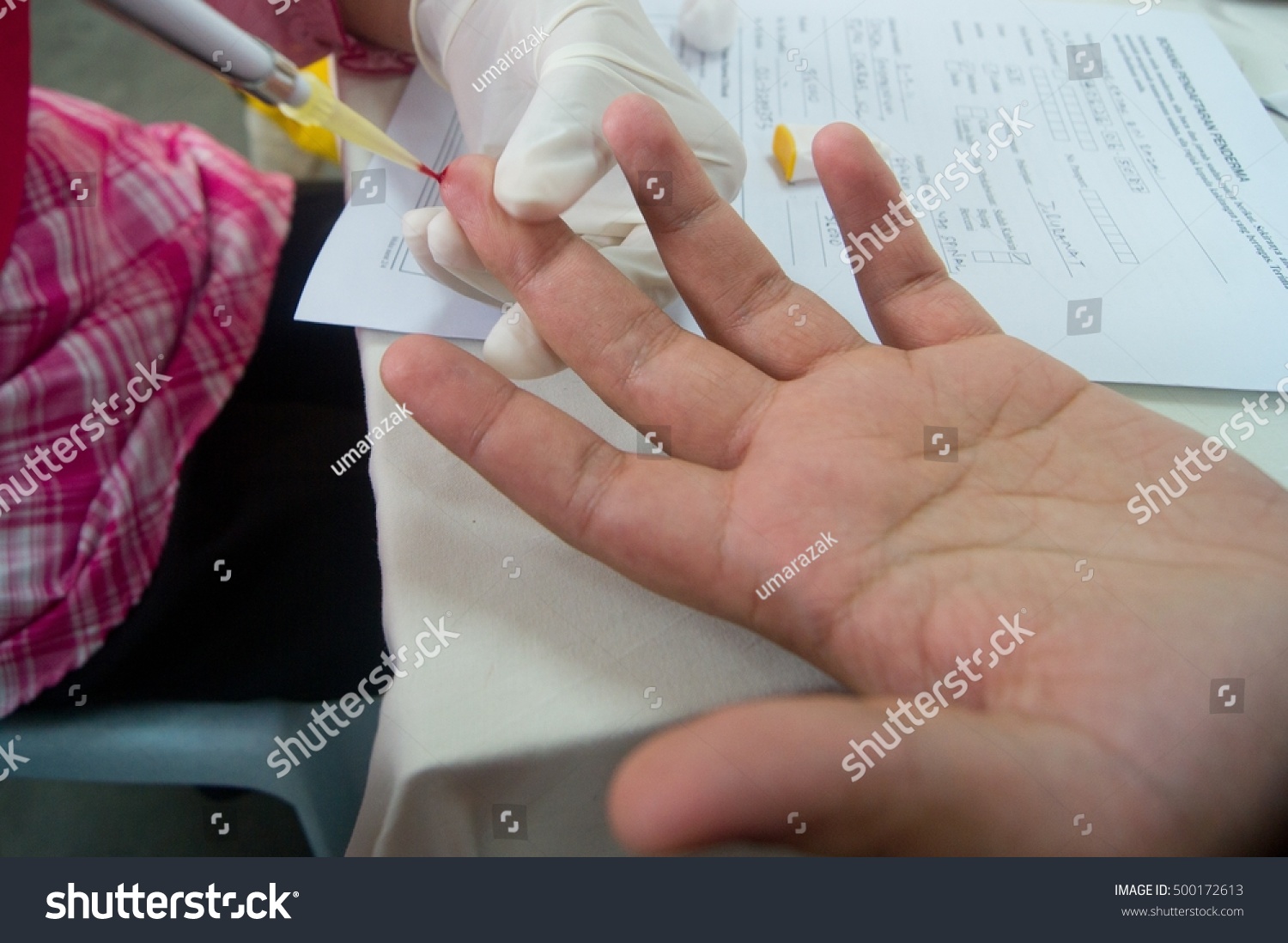 Finger Prick Blood Test Stock Photo 500172613 Shutterstock