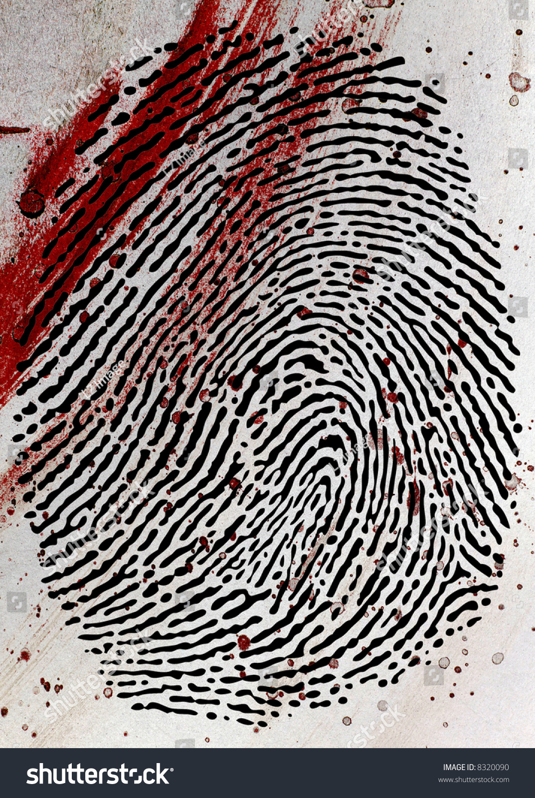 Fingerprint At Crime Scene. Stock Photo 8320090 : Shutterstock