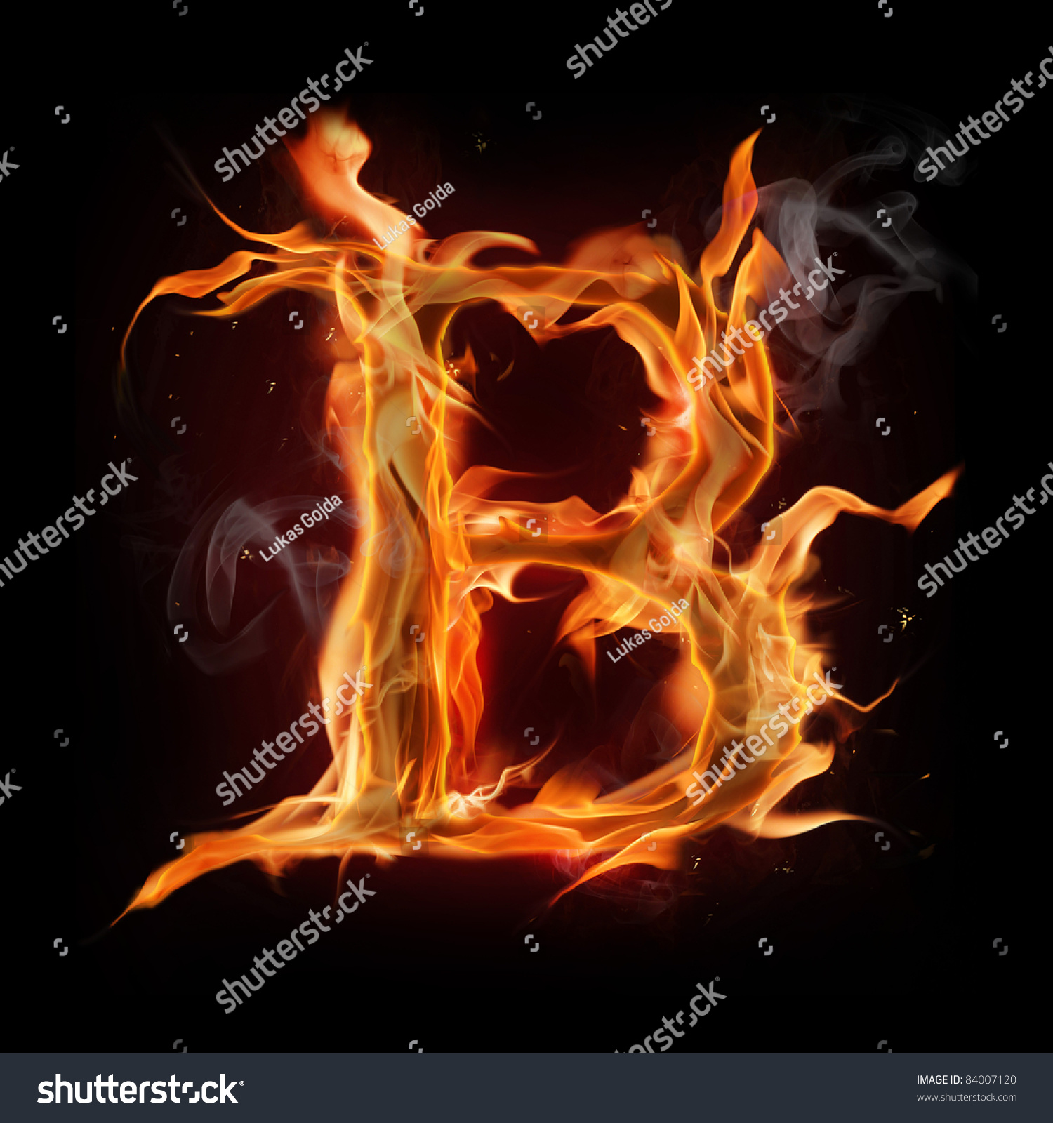 Fire Alphabet Letter "B" Stock Photo 84007120 : Shutterstock