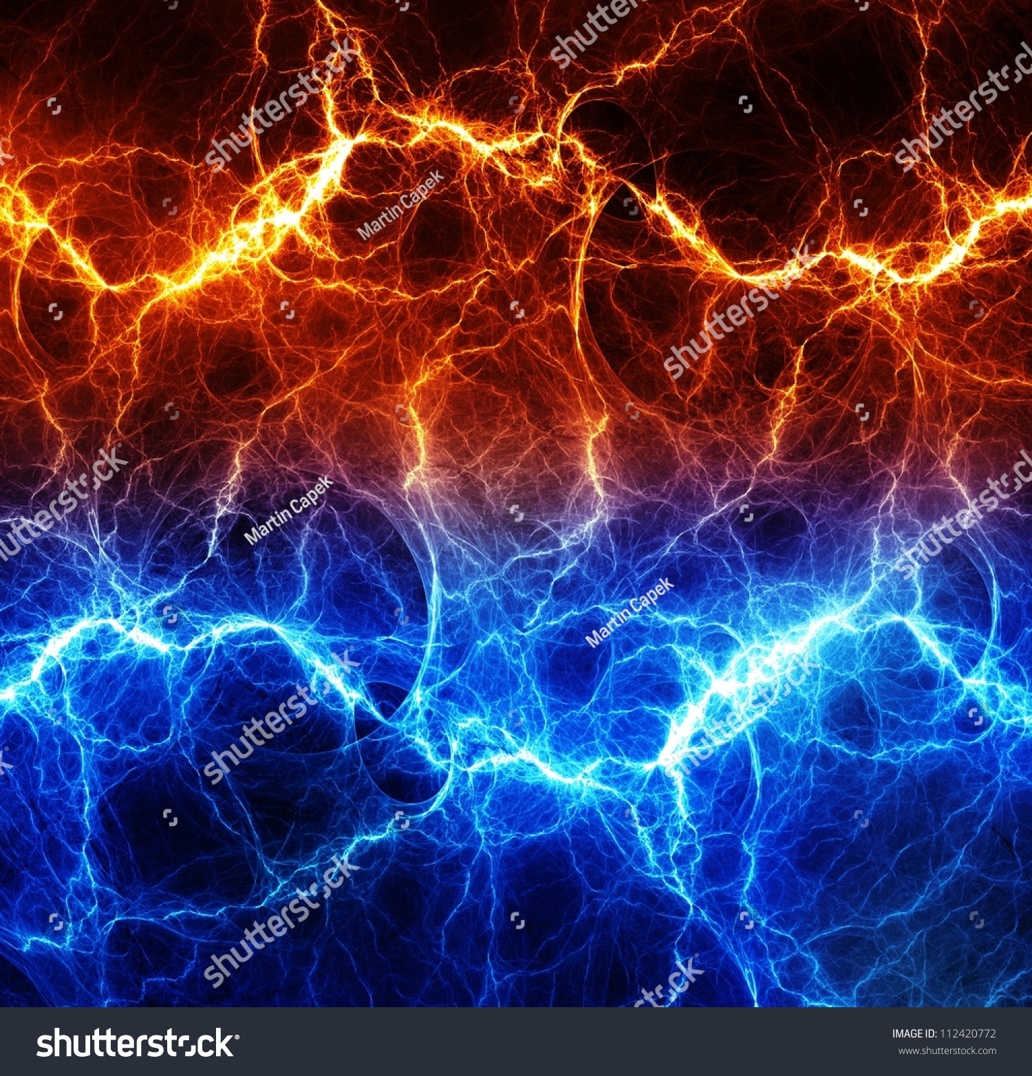 Fire Ice Abstract Fractal Lightning Stock Illustration 112420772