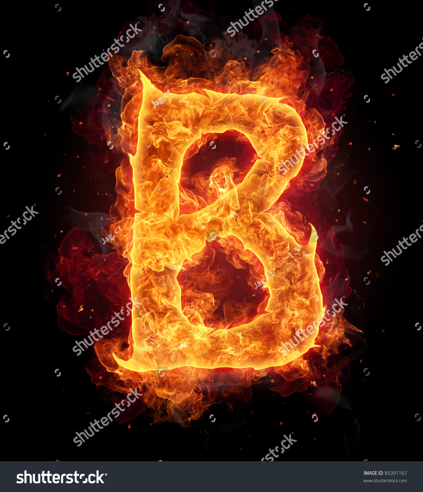 Fire Burning Letter "B" Stock Photo 85391167 : Shutterstock