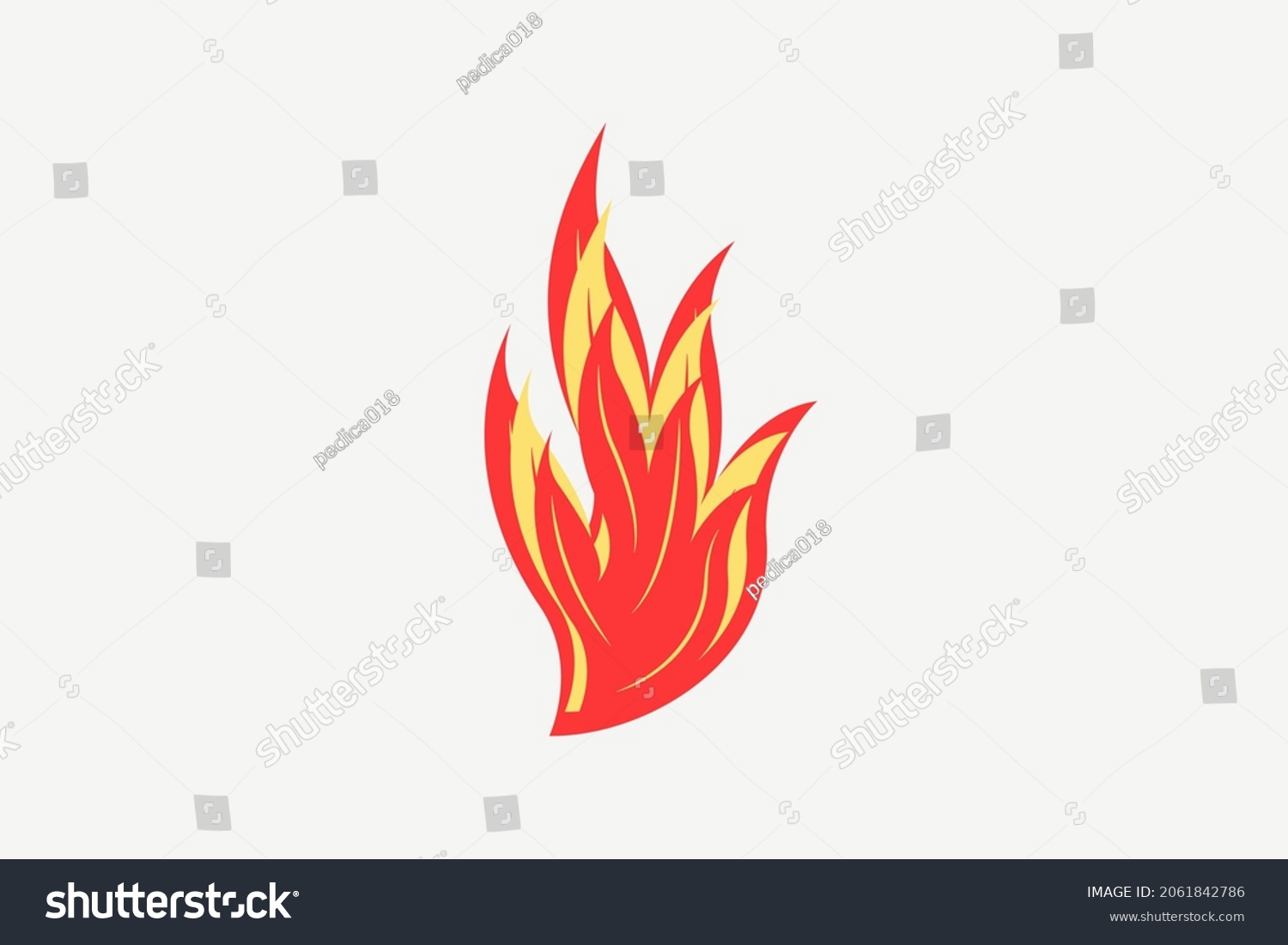 Fire Flame Icon Isolated Bonfire Sign Stock Illustration 2061842786