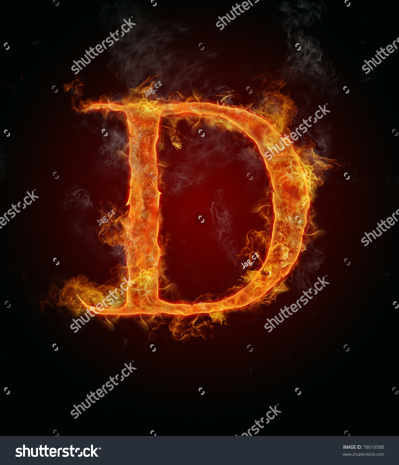 Fire Flaming Letter D Stockfoto Shutterstock