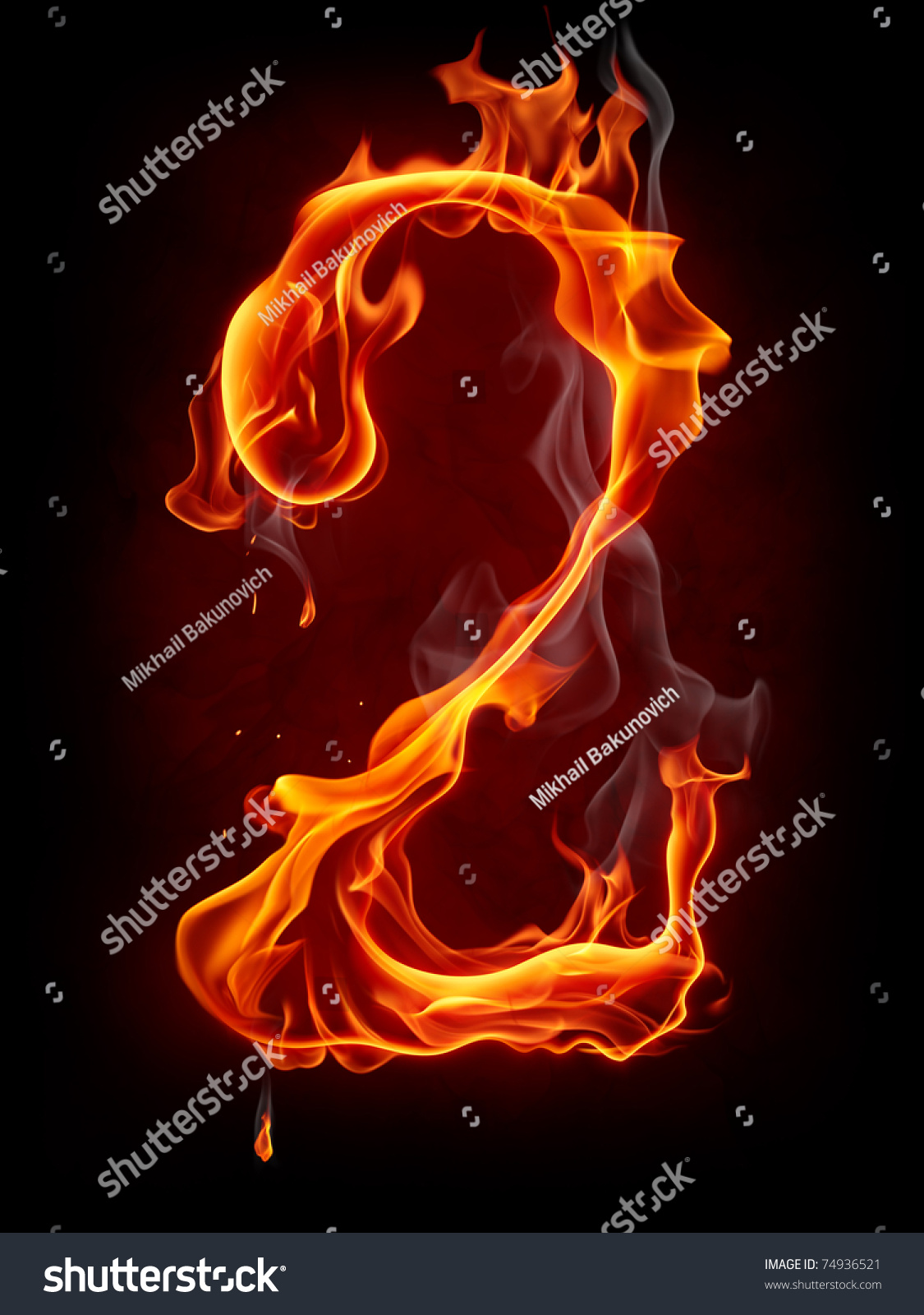 Fire Font Stock Photo 74936521 : Shutterstock