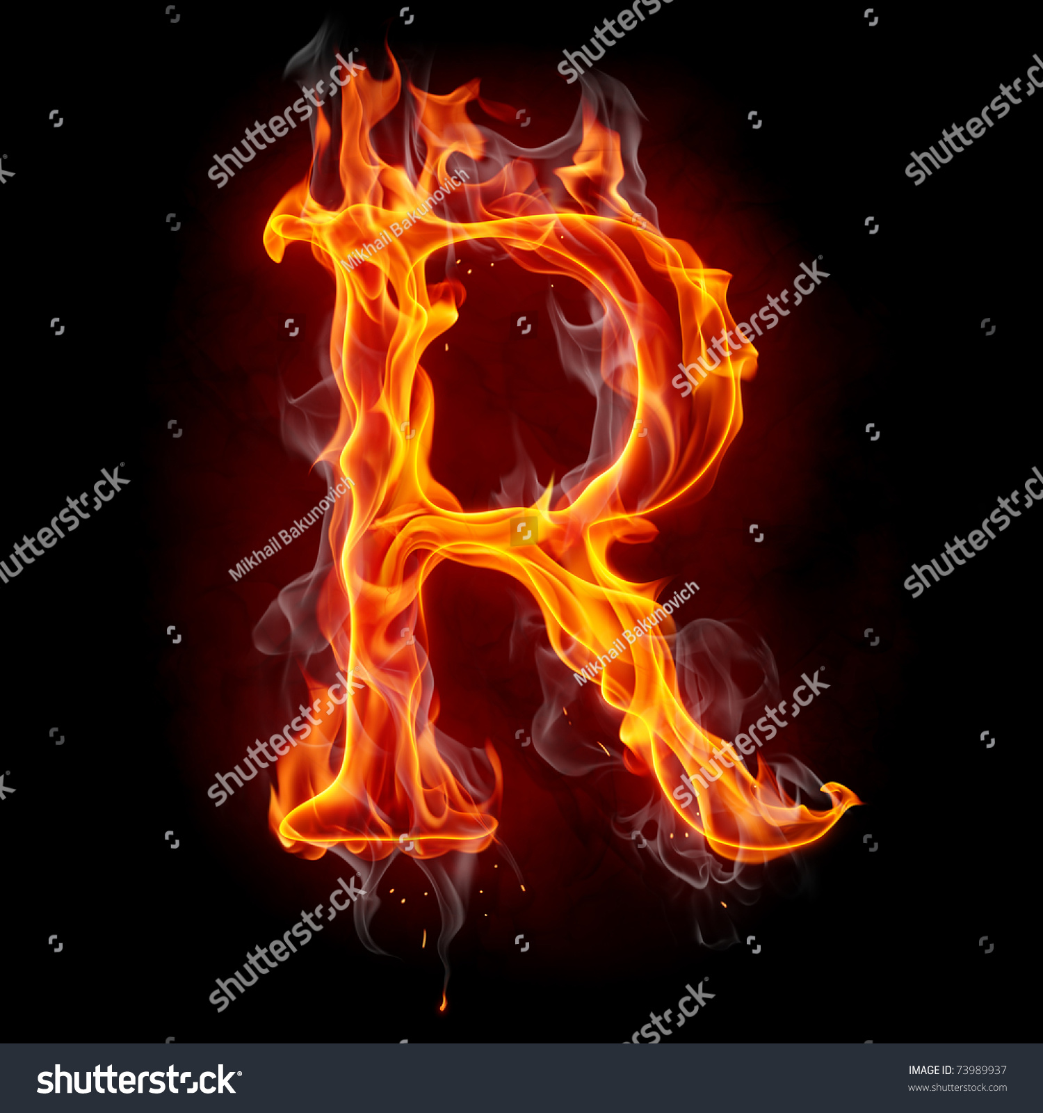Fire Letter Stock Photo 73989937 : Shutterstock