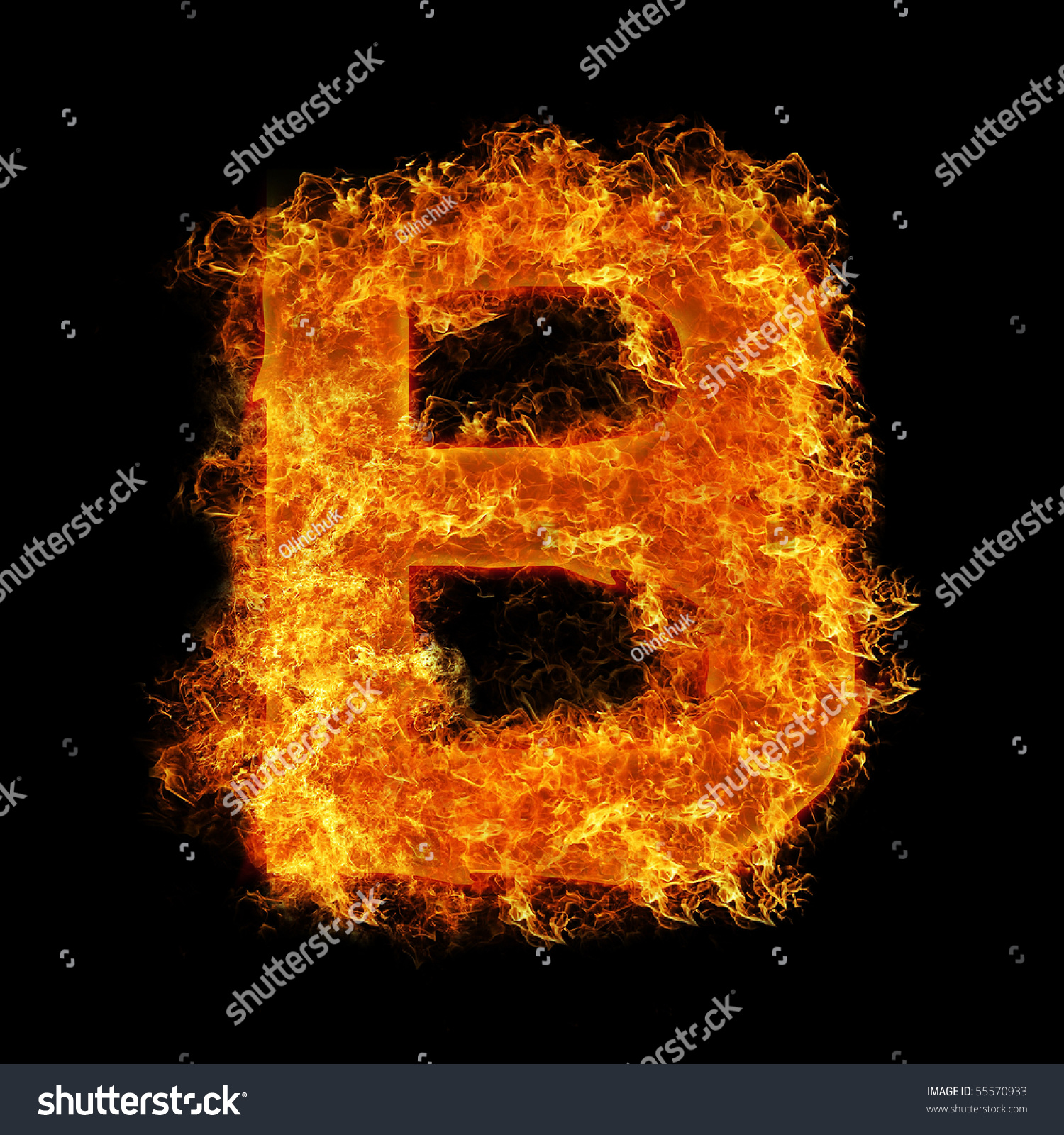 Fire Letter B On A Black Background Stock Photo 55570933 : Shutterstock