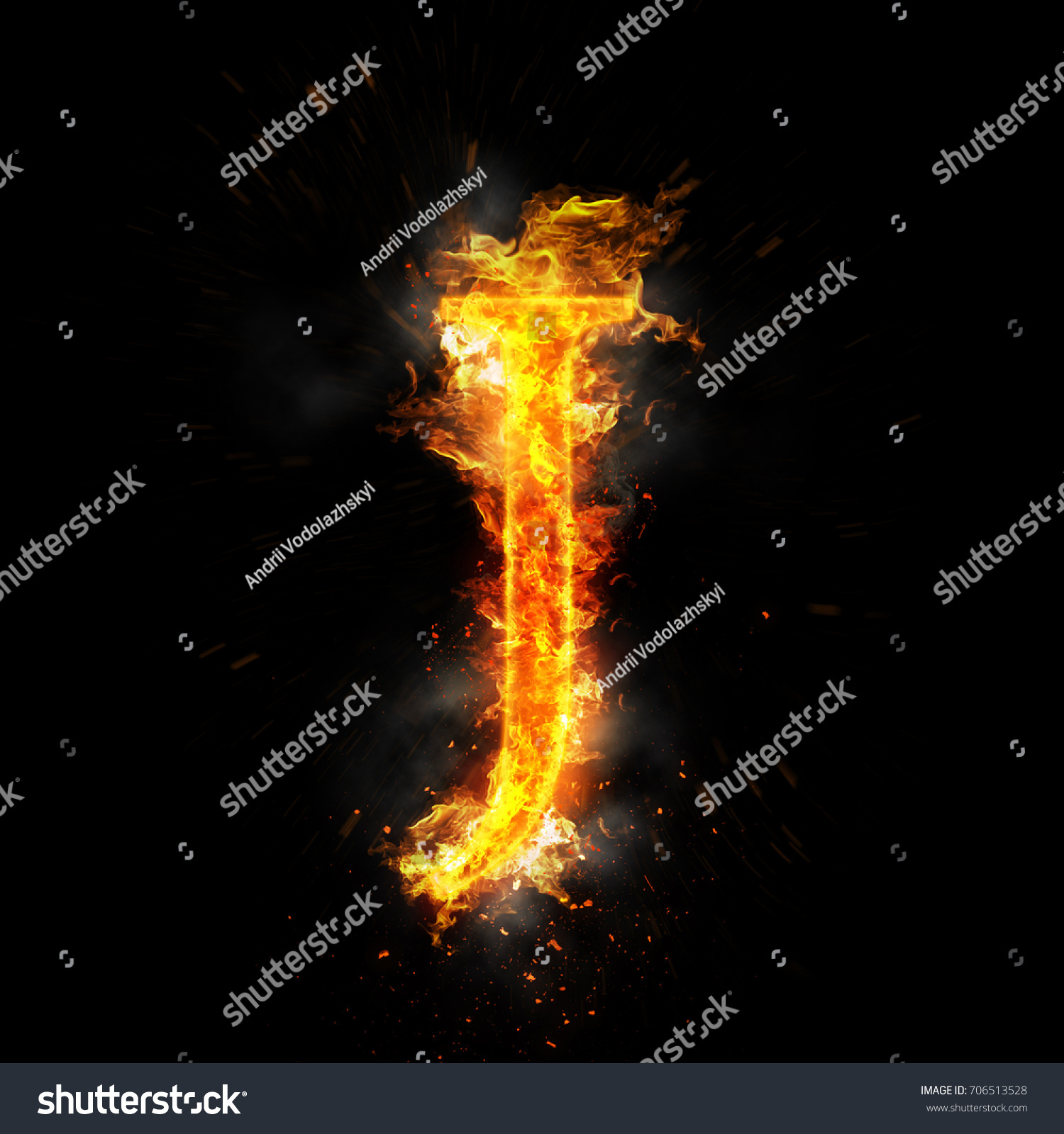 Fire Letter J Burning Flame Ilustra Es Stock Shutterstock