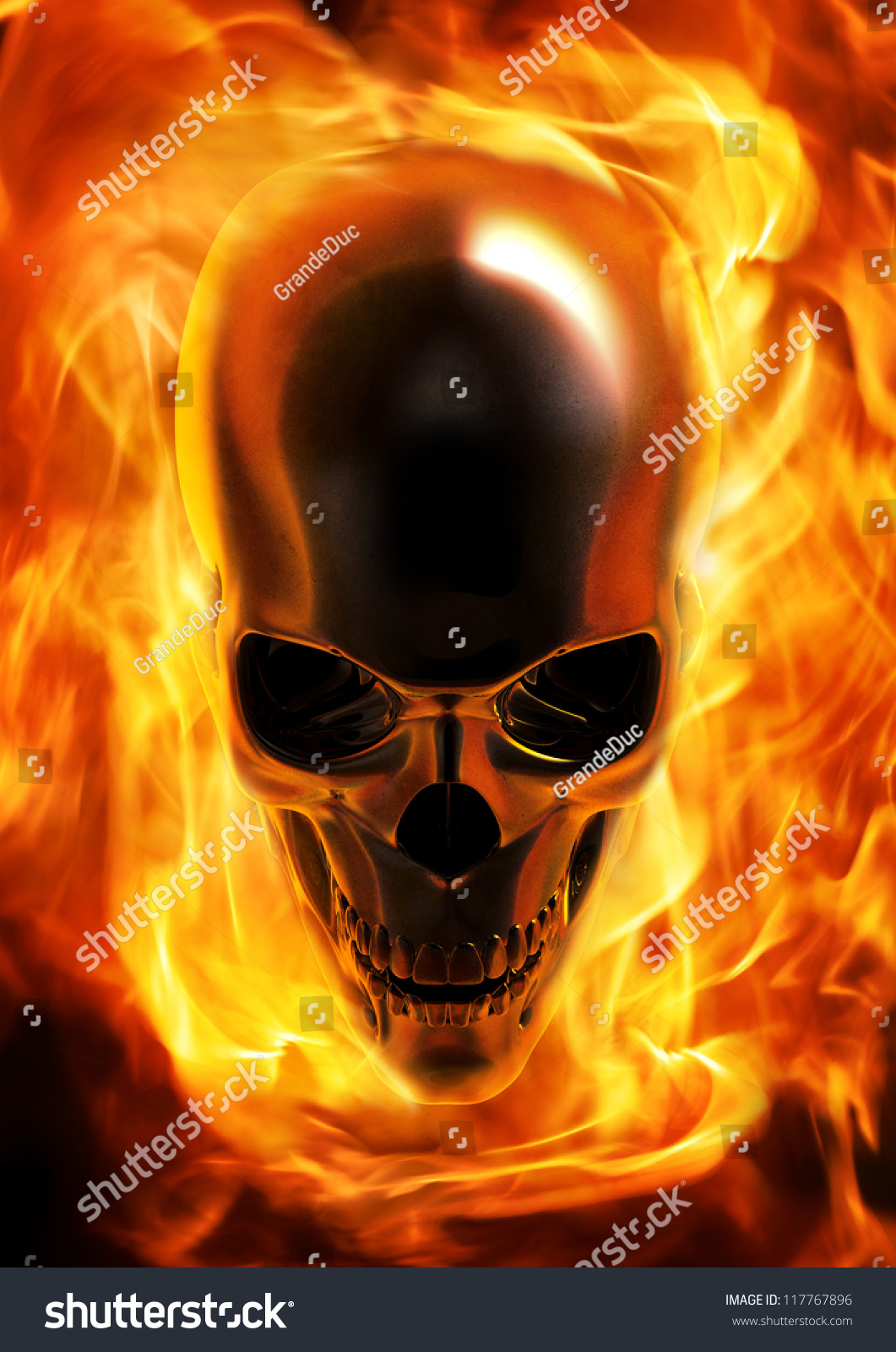 Fire Skull Stock Illustration 117767896 - Shutterstock