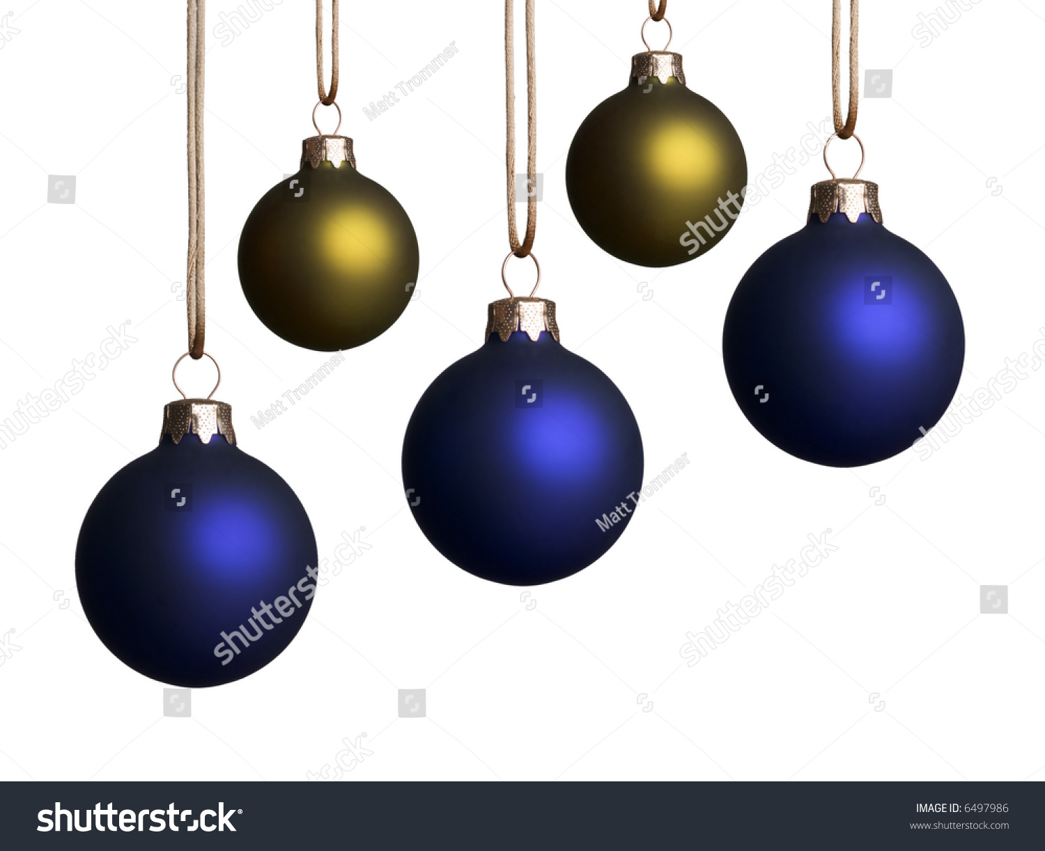 Blue And Gold Christmas Ornaments 