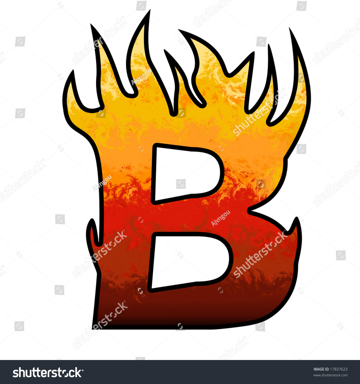 Flames Alphabet Letter B Stock Photo 17837623 : Shutterstock