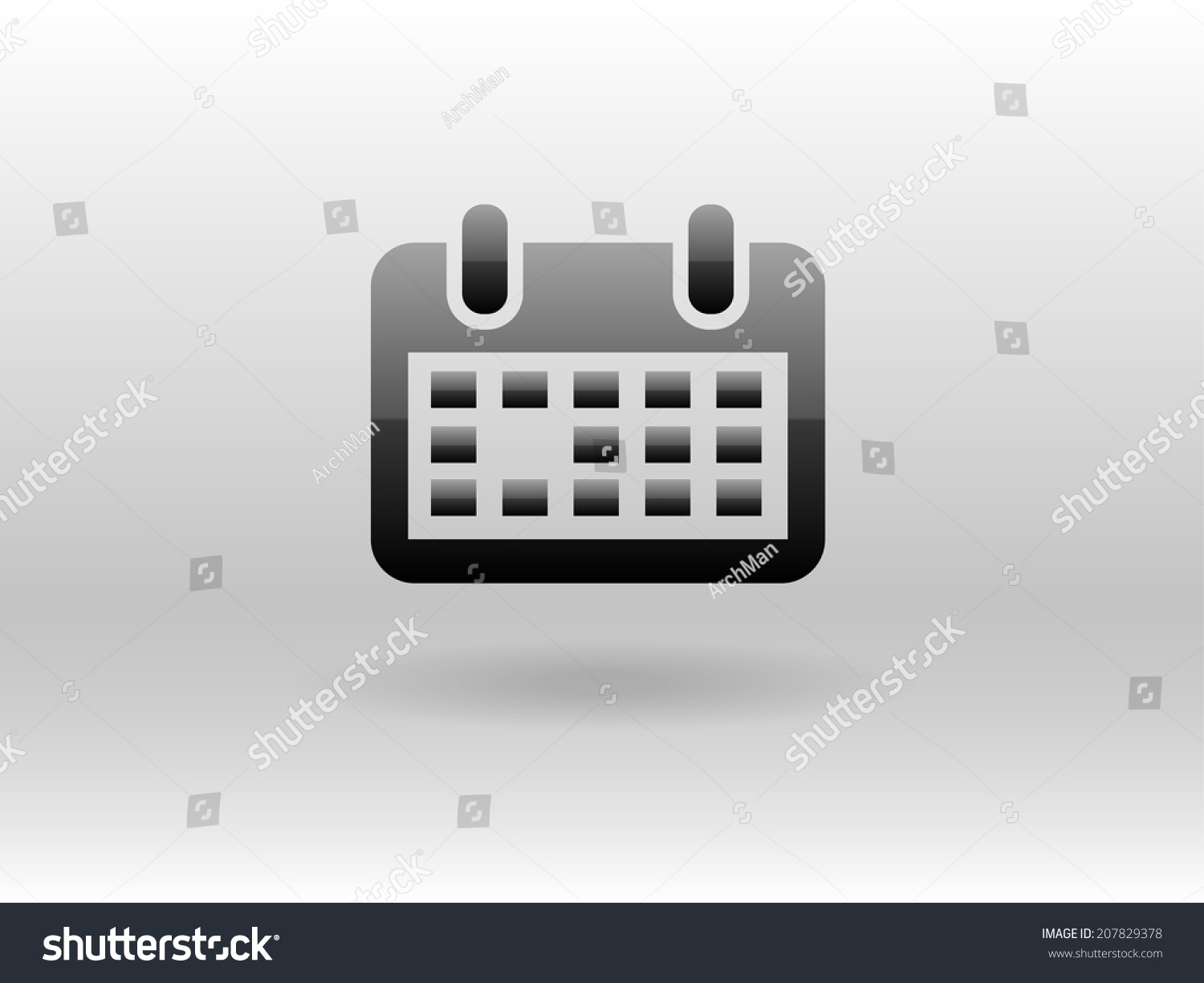 Flat Icon Of Calendar Stock Photo 207829378 : Shutterstock