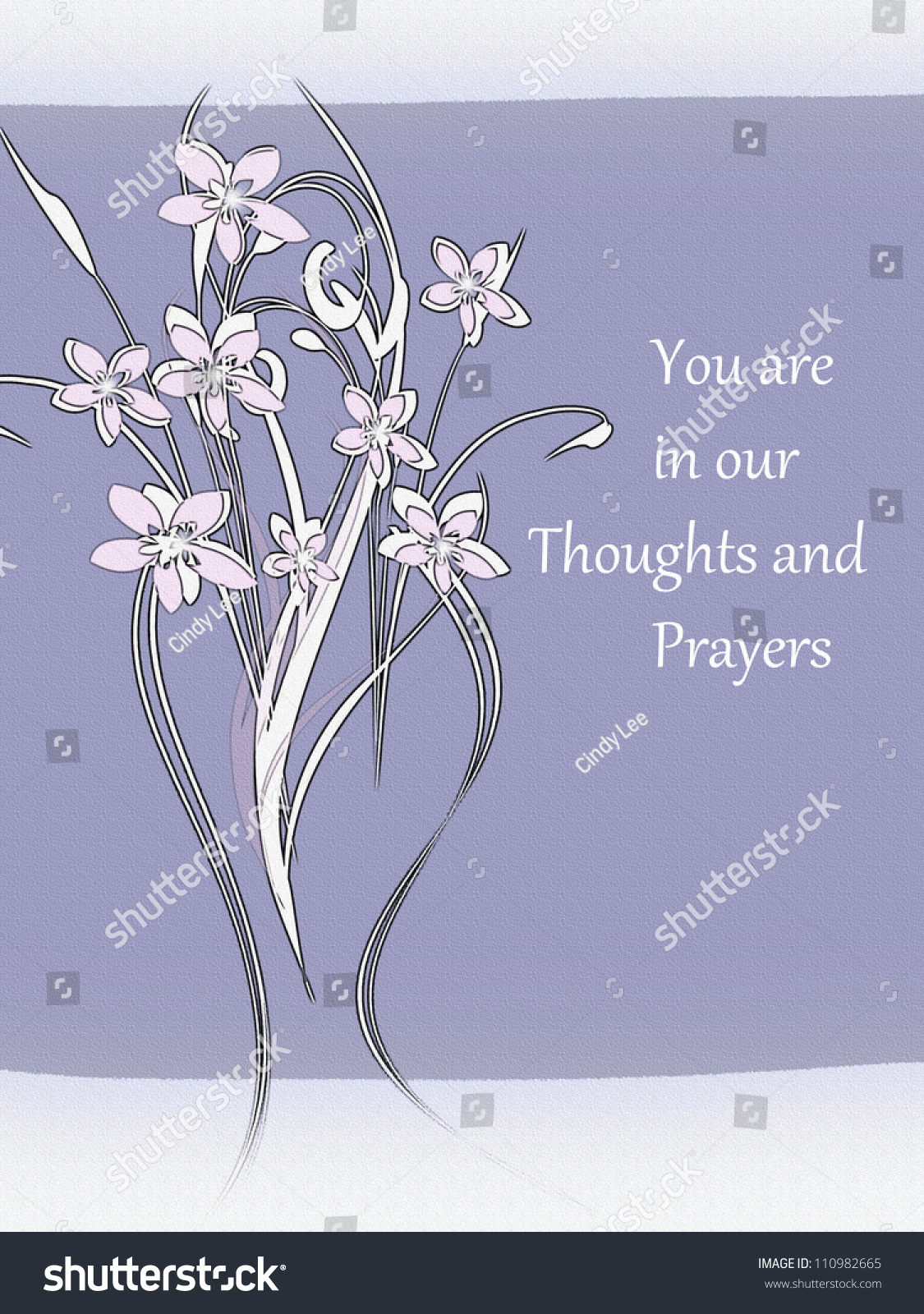 Flowers You Our Thoughts Prayers Stock Illustration 110982665