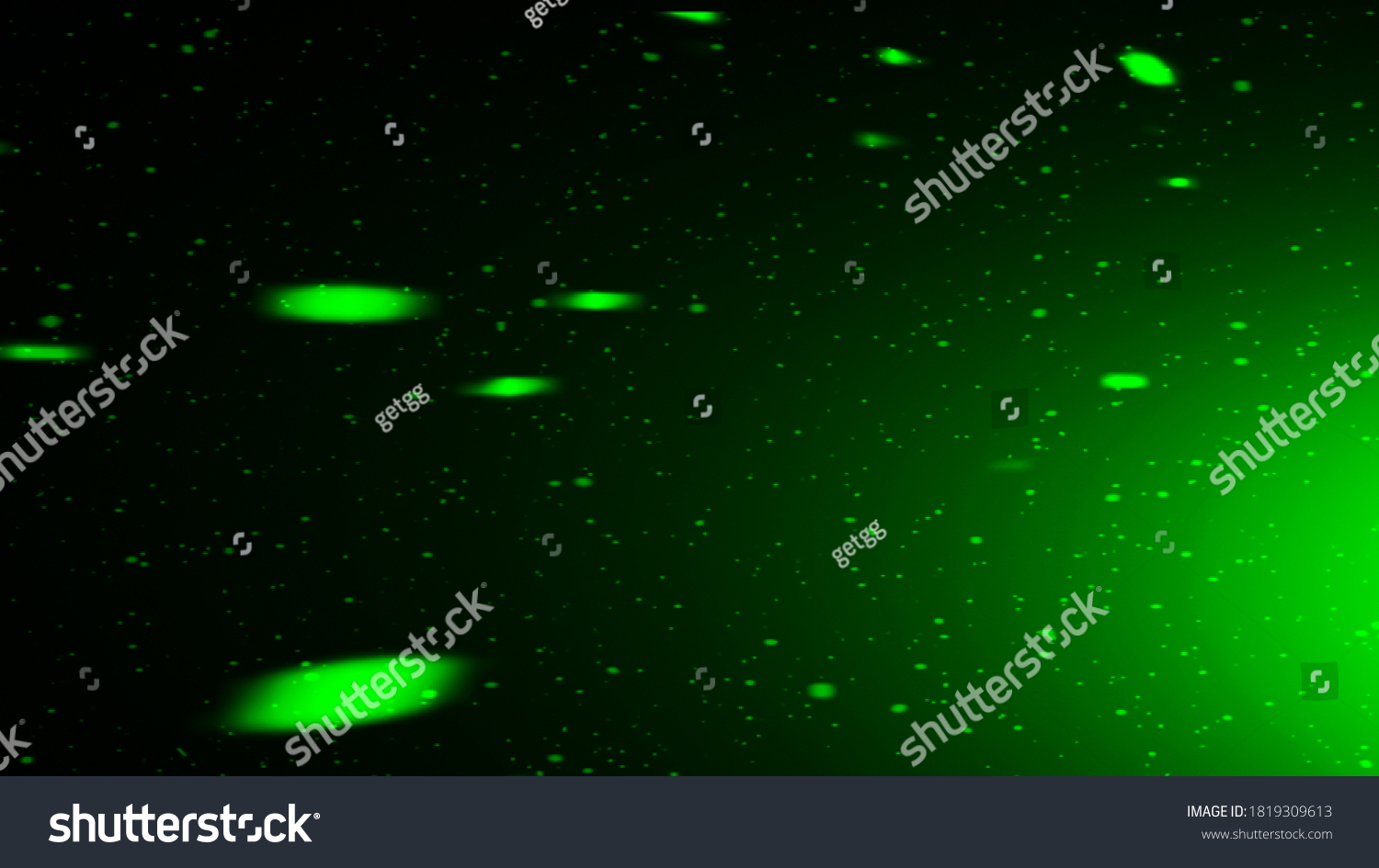 Flying Green Fire Embers Particles Texture Stock Illustration