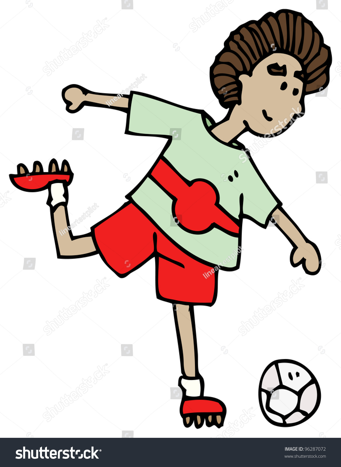 Football Player Cartoon Stock Photo 96287072 : Shutterstock
