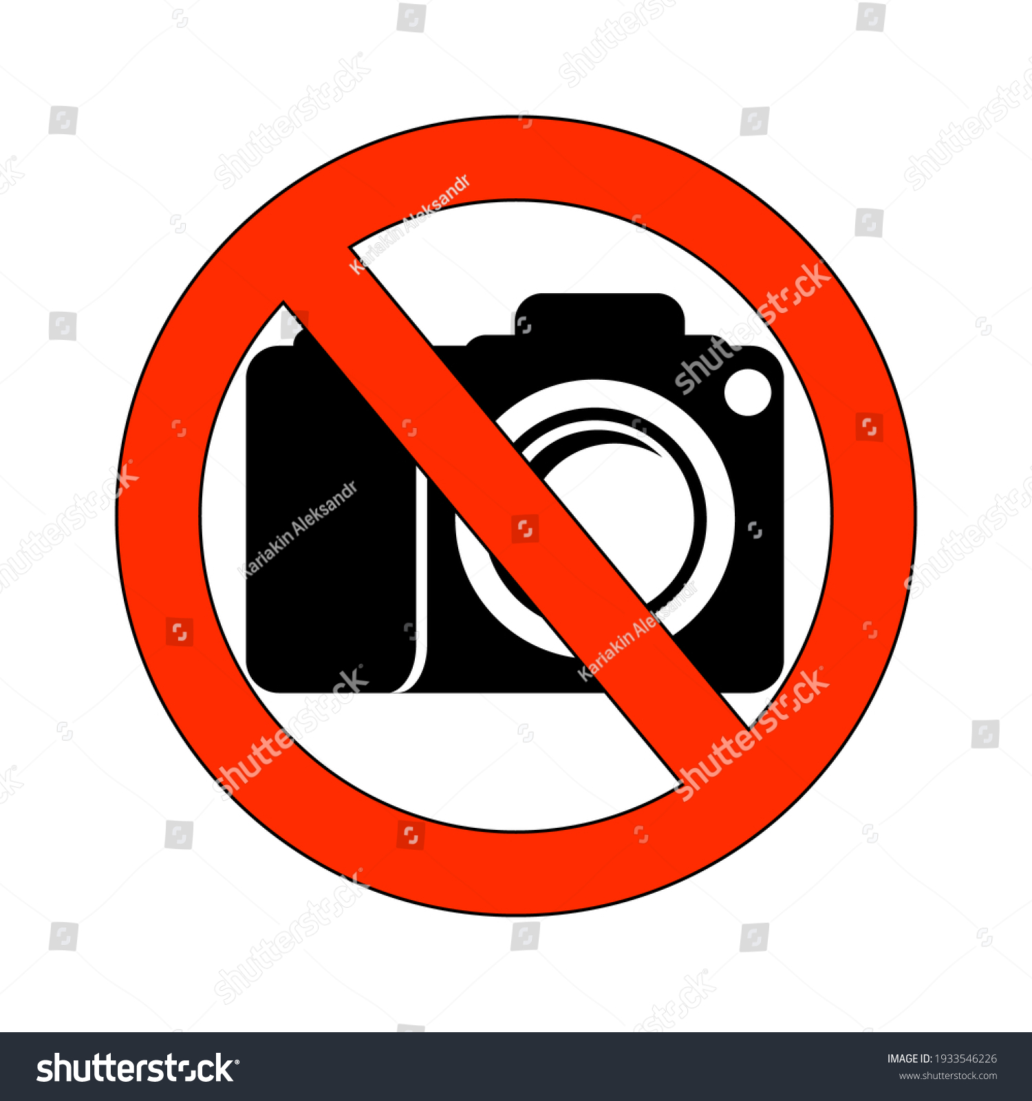 Forbidding Camera Sign Drawing On White Stock Illustration 1933546226