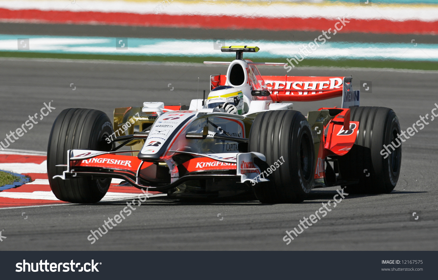 Force India'S Italian F1 Driver Giancarlo Fisichella Stock Photo 12167575 : Shutterstock