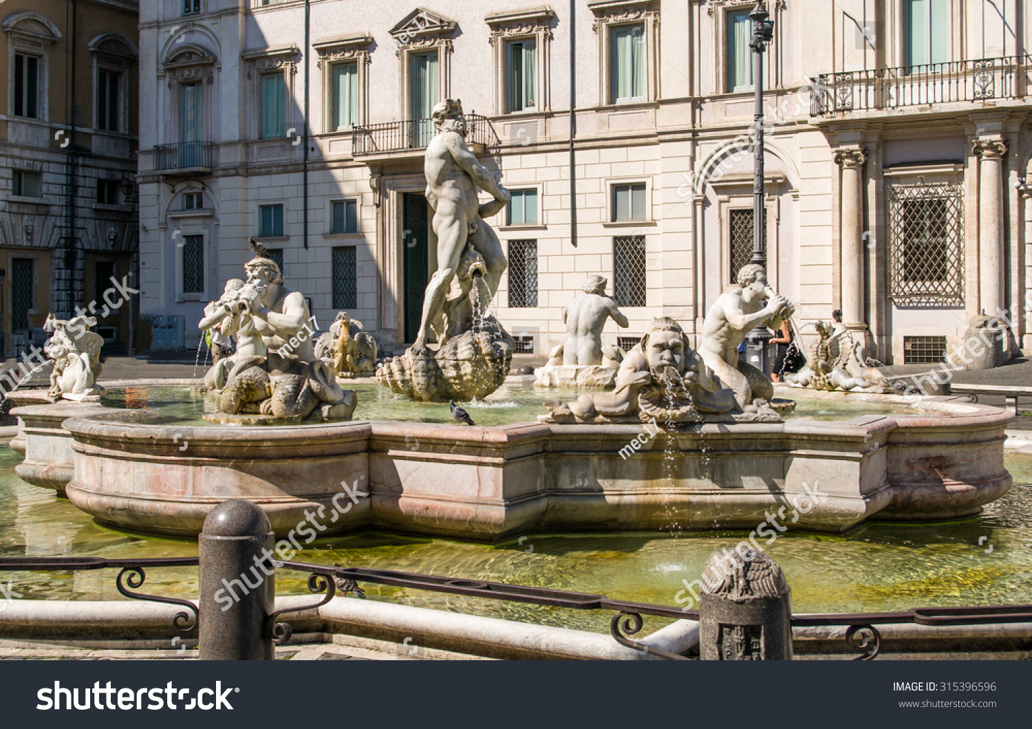 Neptune Fountain In Rome Stock Photo - Download Image Now 
