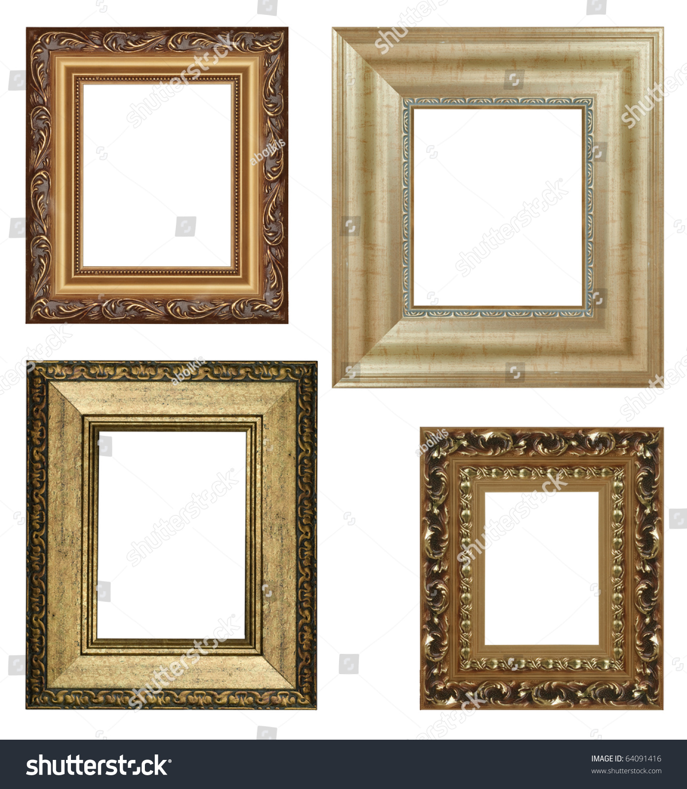Four Antique Picture Frames High Resolution Stock Photo 64091416