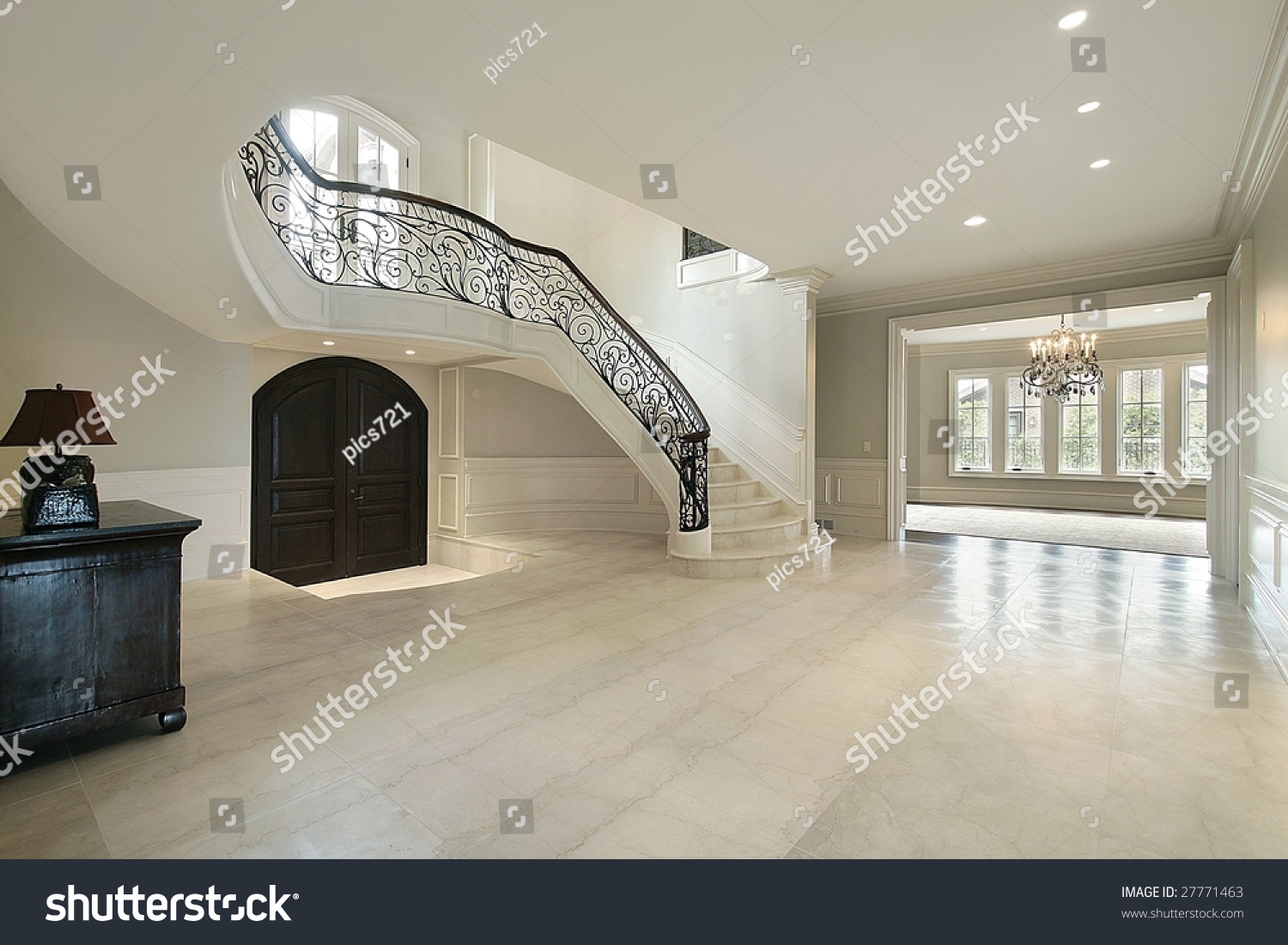 Foyer and stairs of luxury home stock photo 27771463 : shutterstock