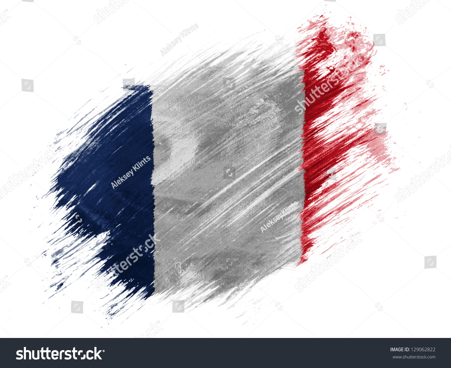 France French Flag Painted Brush On Stock Illustration 129062822 