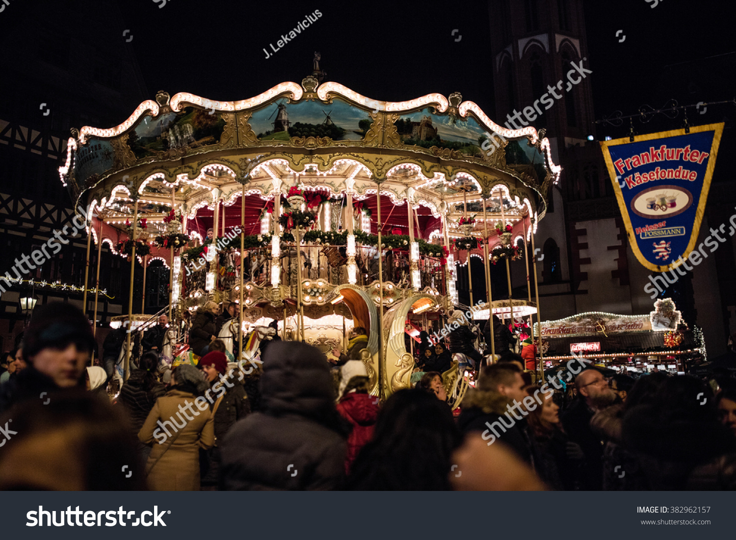 FRANKFURT November 28 2015 People visit traditional christmas market in Frankfurt Germany First Christmas market was held in 1393 Frankfurt's is one of the biggest market in Germany FRANKFURT November 28 2015 People visit traditional christmas market in Frankfurt Germany First Christmas market was held in 1393 Frankfurt's is one of the biggest market in Germany