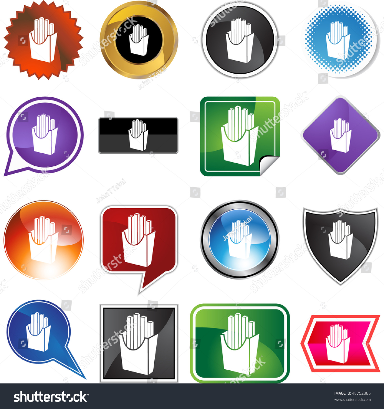 Fries Web Button Isolated On A Background Stock Fries Web Button Isolated On A Background Stock