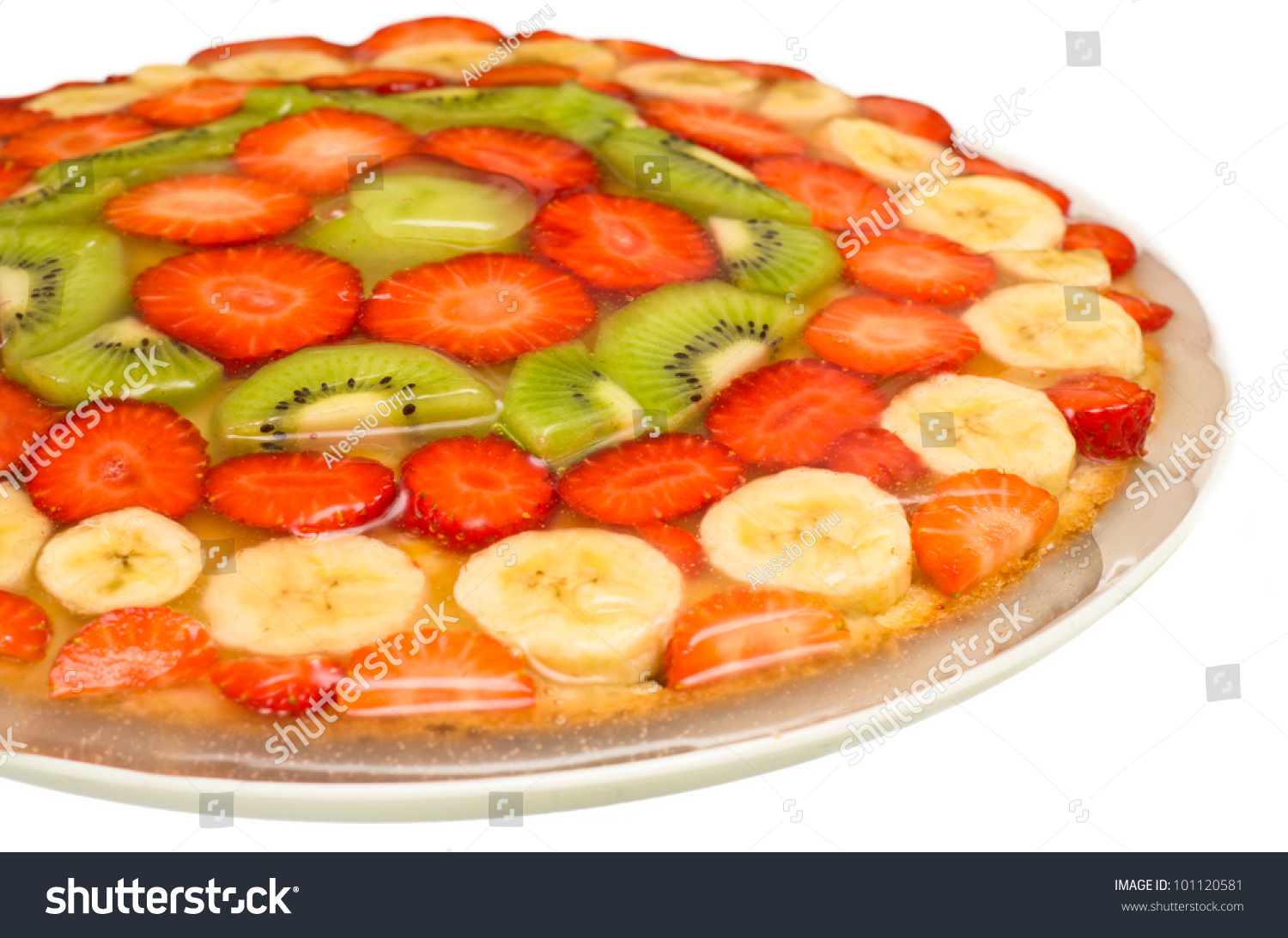 Fresh Fruit Cake Isolated On White Stock Photo 101120581 - Shutterstock