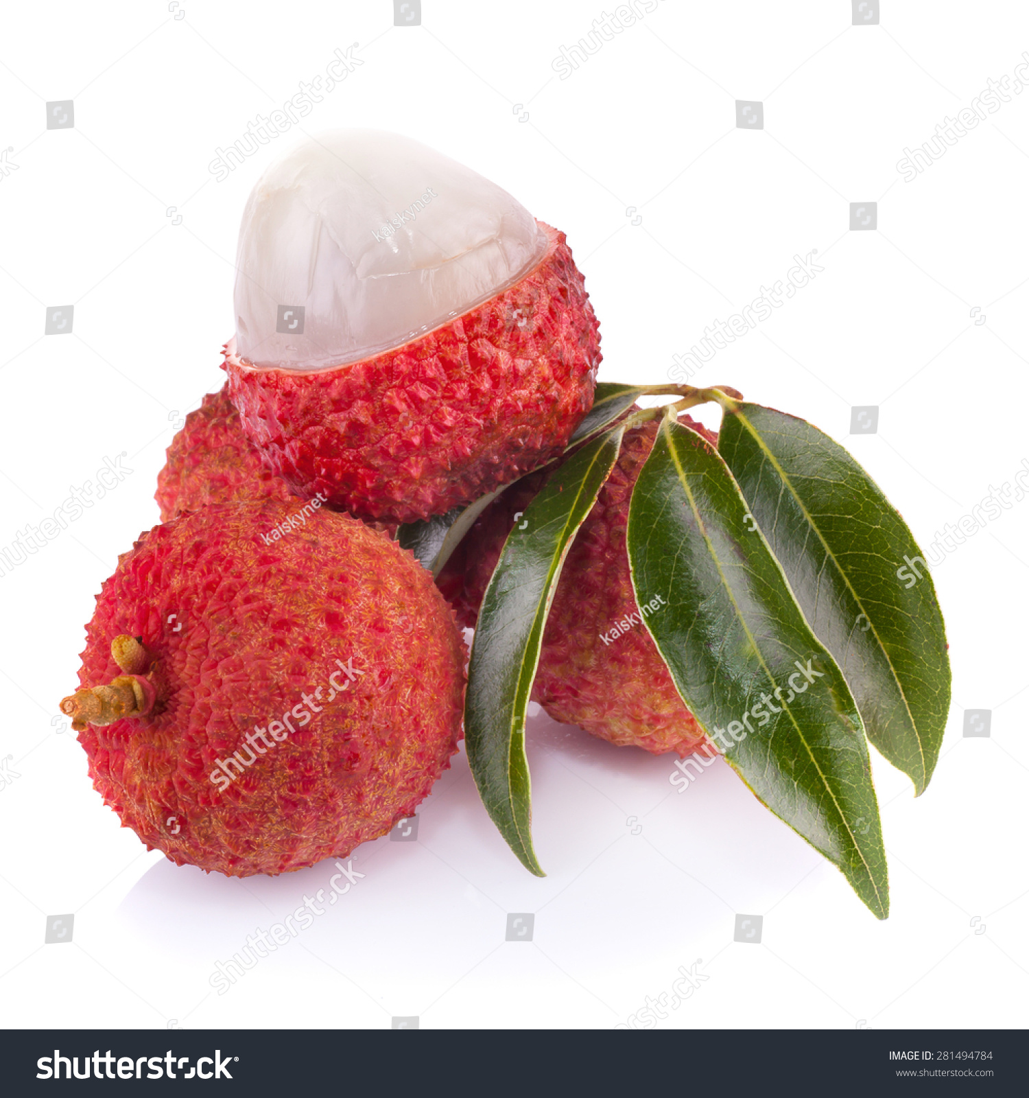 Fresh Lychees Isolated On White Stock Photo 281494784 Shutterstock