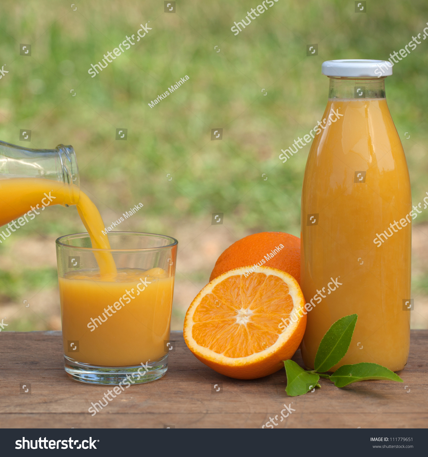 Fresh Orange Juice Being Molded Bottle Stock Photo 111779651 Shutterstock