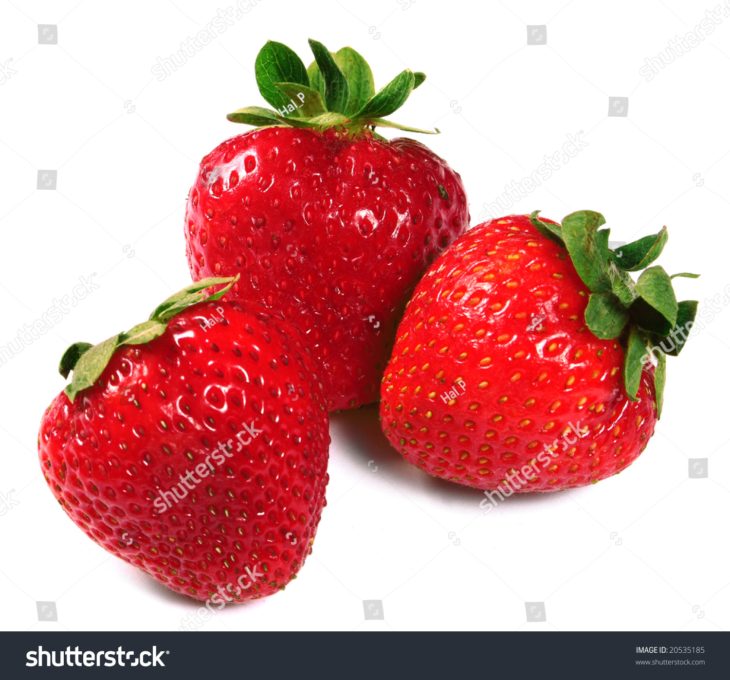Fresh Three Strawberries Isolated On White Background Fresh Three Strawberries Isolated On White Background