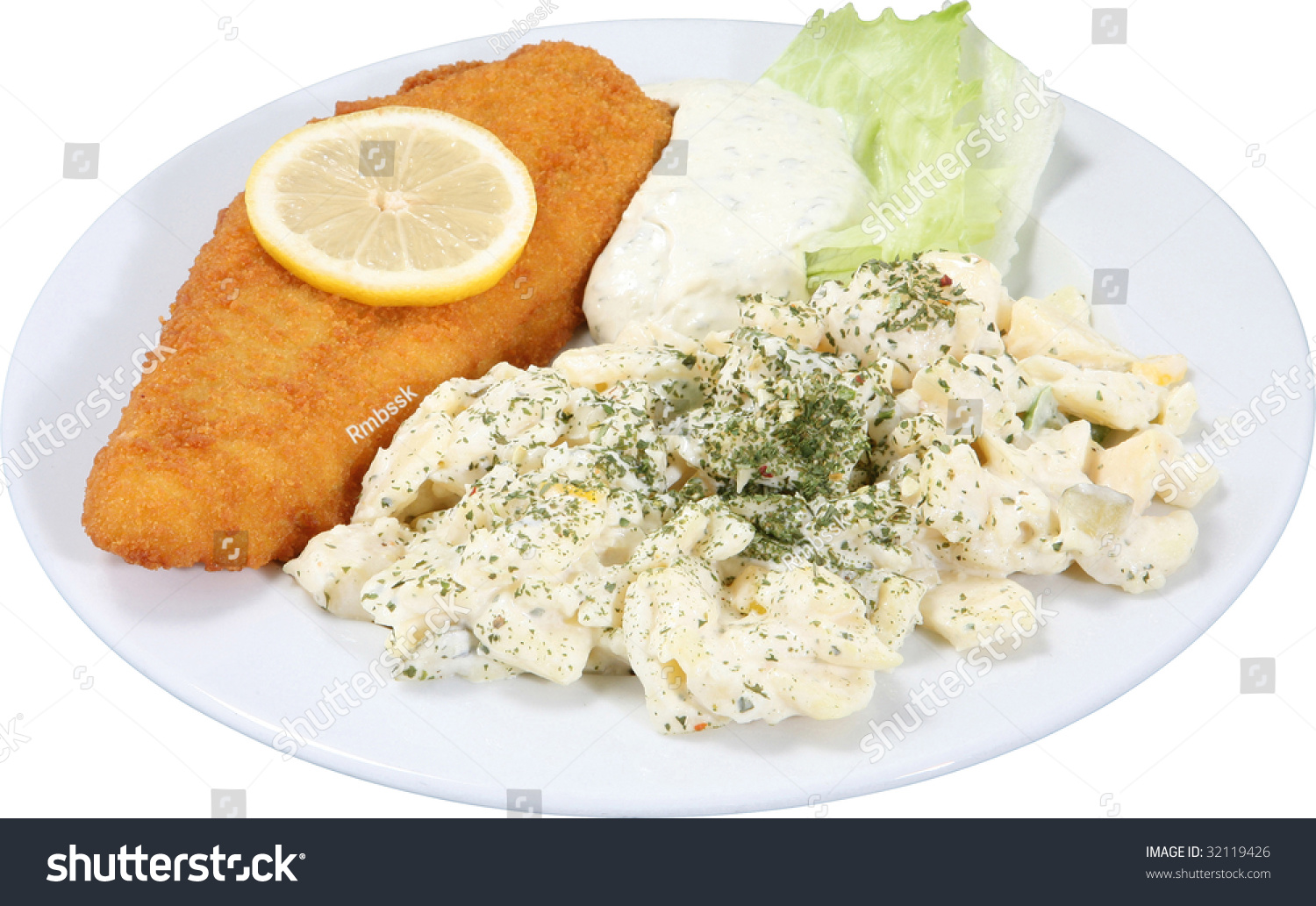 Fried Fish Potato Salad Stock Photo 32119426 - Shutterstock