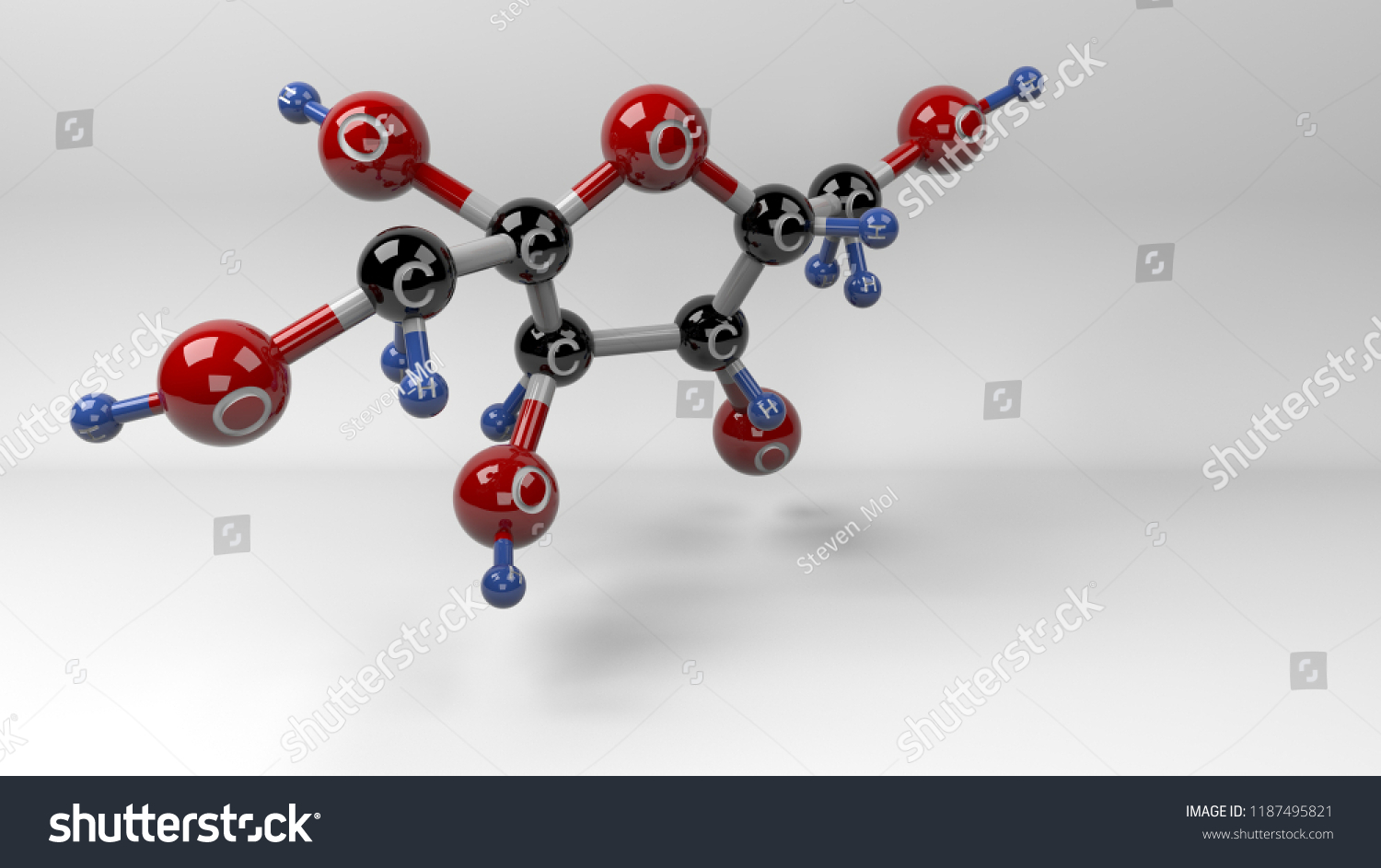 Fructose Molecule Illustration Molecular Structure Fructofuranose