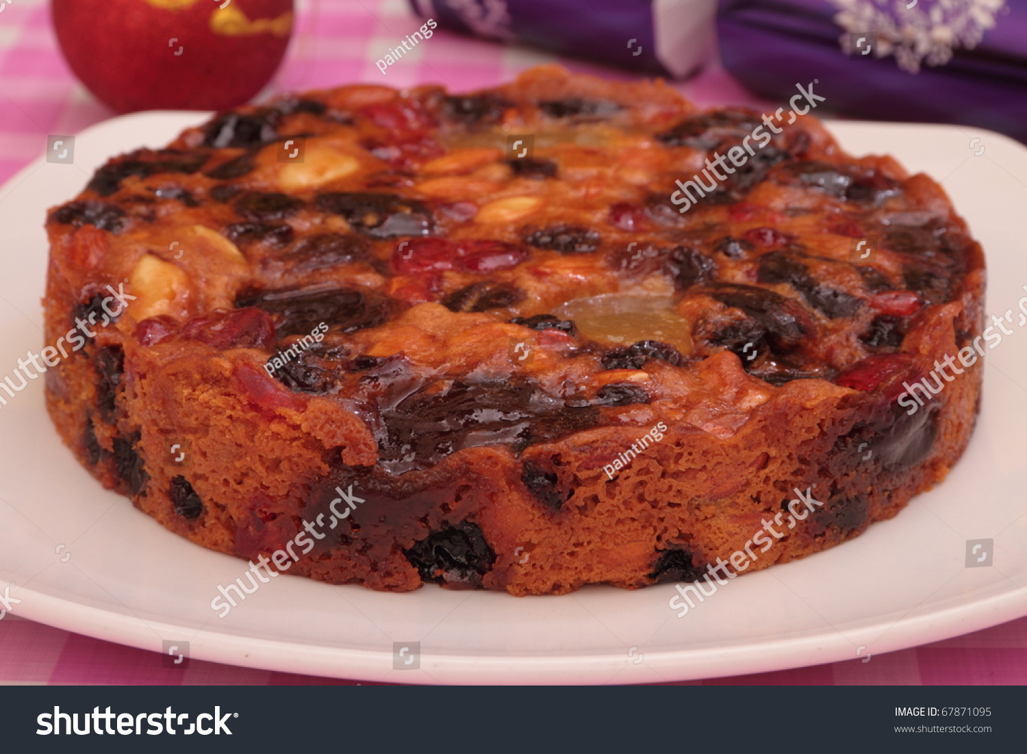 Fruit Cake Christmas Pudding Australian Tradition Stock Photo 67871095