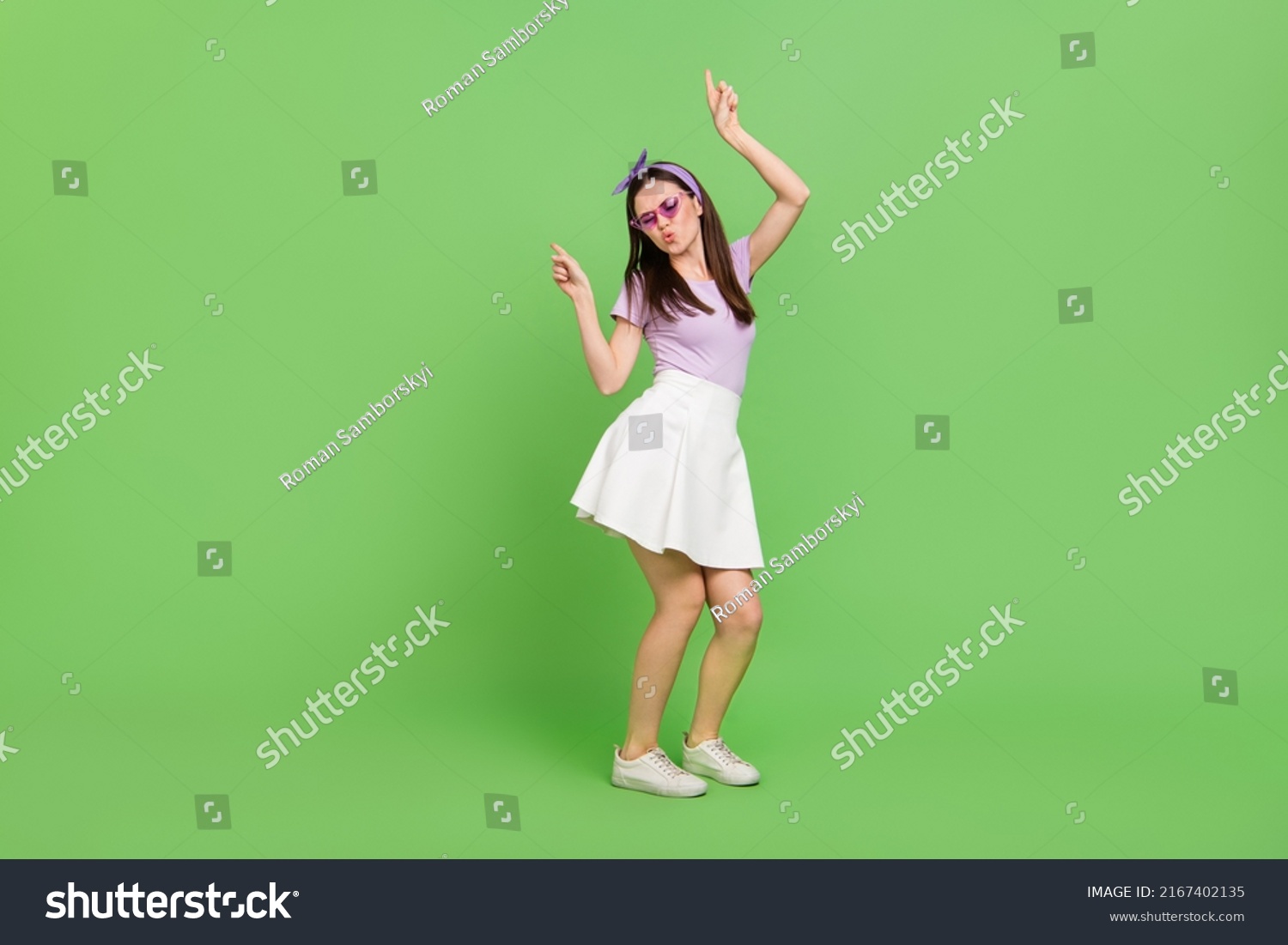 Full Body Photo Nice Millennial Brunette Stock Photo