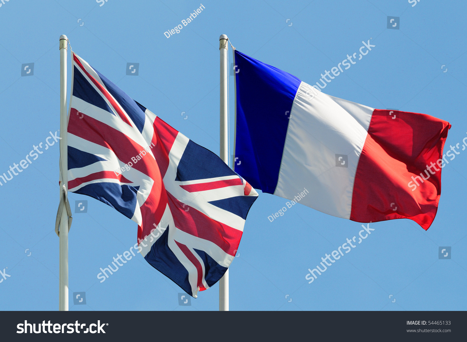 Full France Great Britain Flags Stock Photo 54465133 - Shutterstock