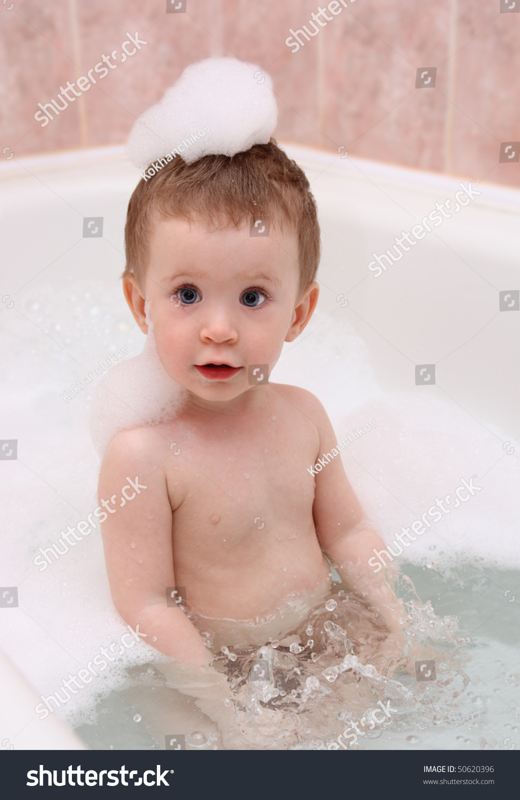 Fun Baby Bath In Bathtub With Foam Stock Photo 50620396 : Shutterstock