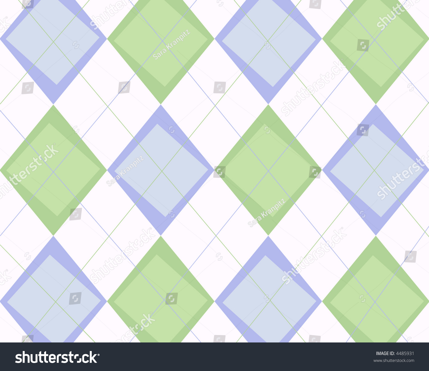 Funky Blue Green Argyle Background Stock Illustration