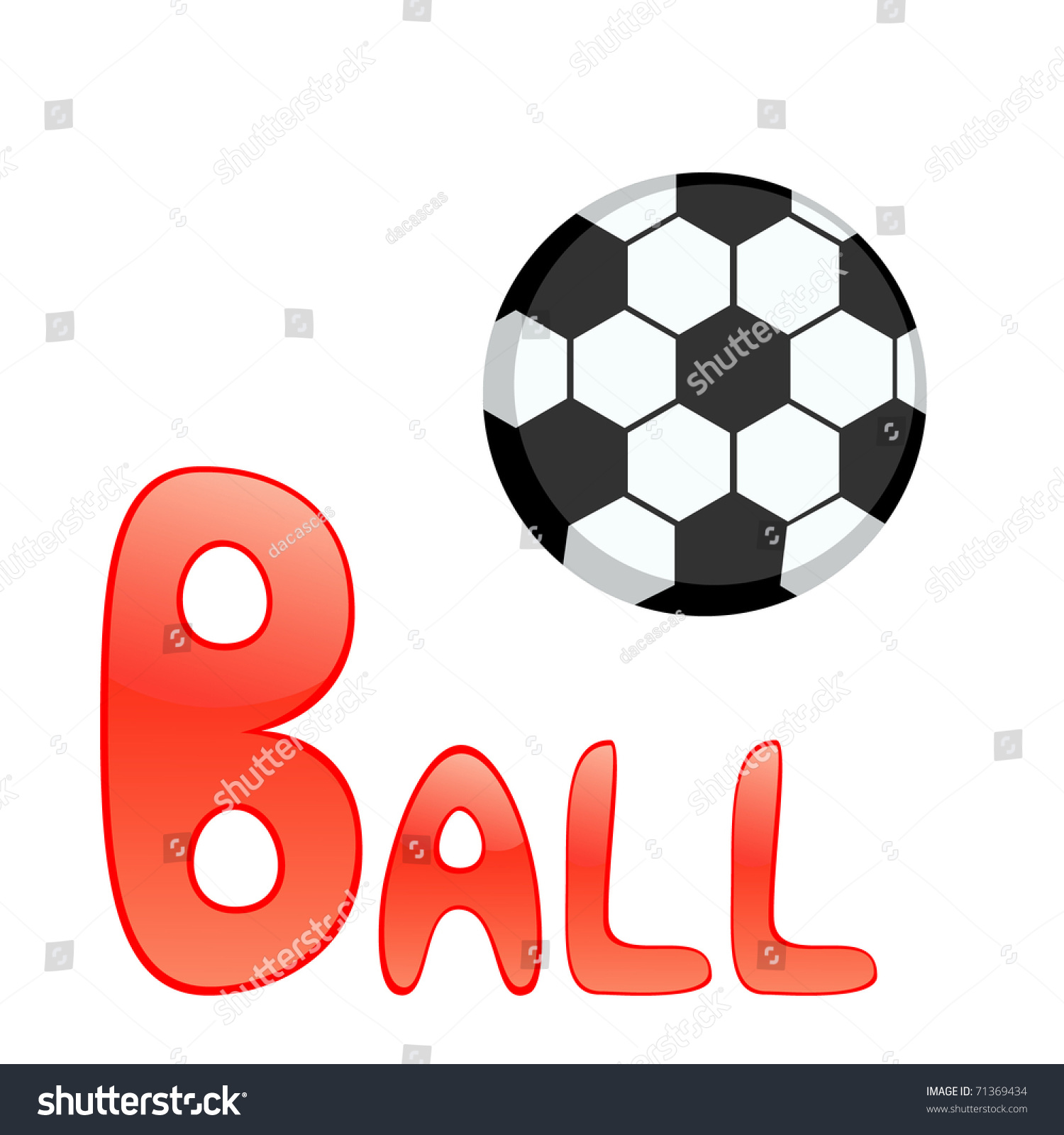 Funny Alphabet For Children. Ball - Letter B. Stock Photo 71369434 ...