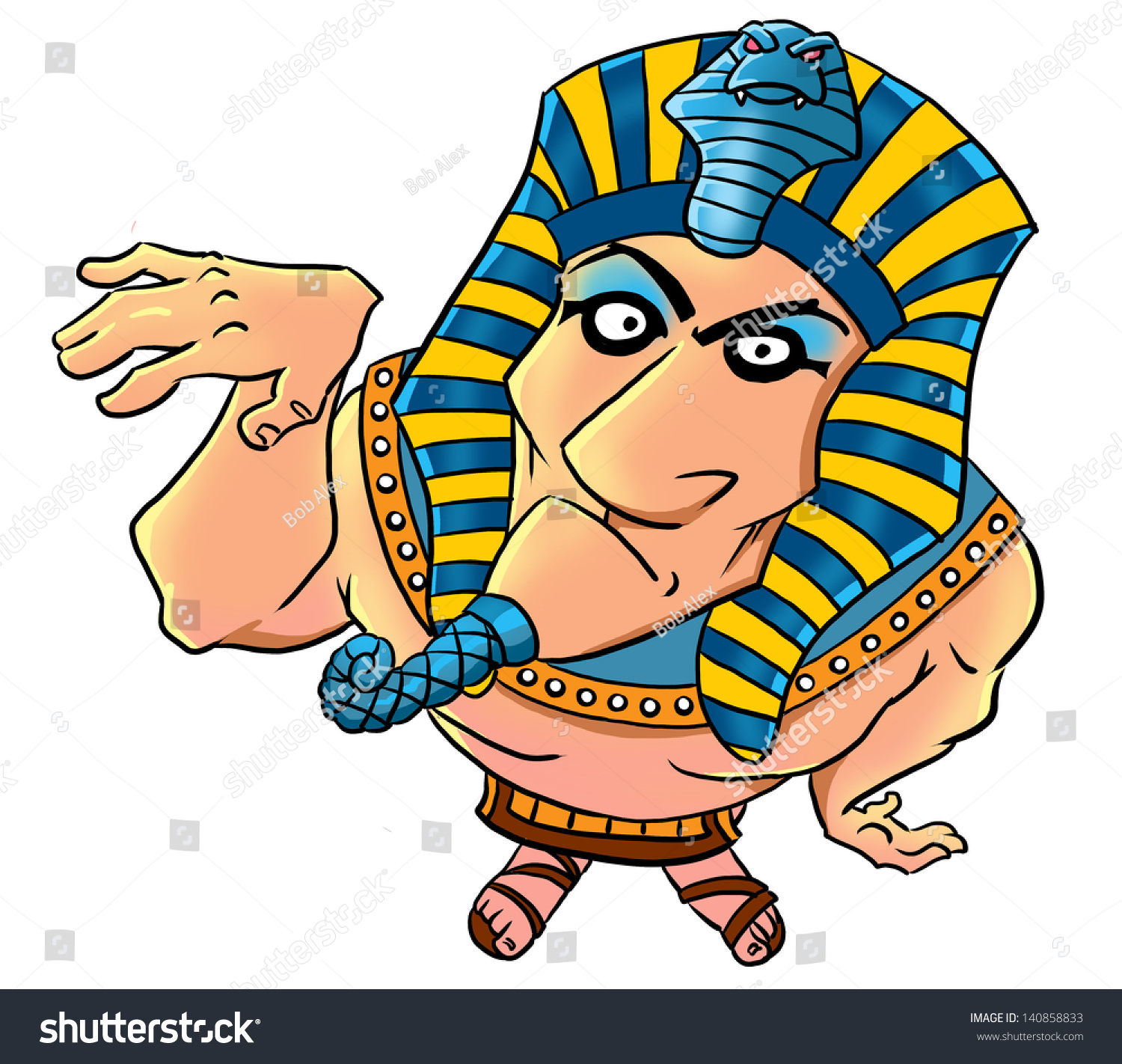 Funny Cartoon Egyptian Pharaoh Stock Illustration 140858833 - Shutterstock