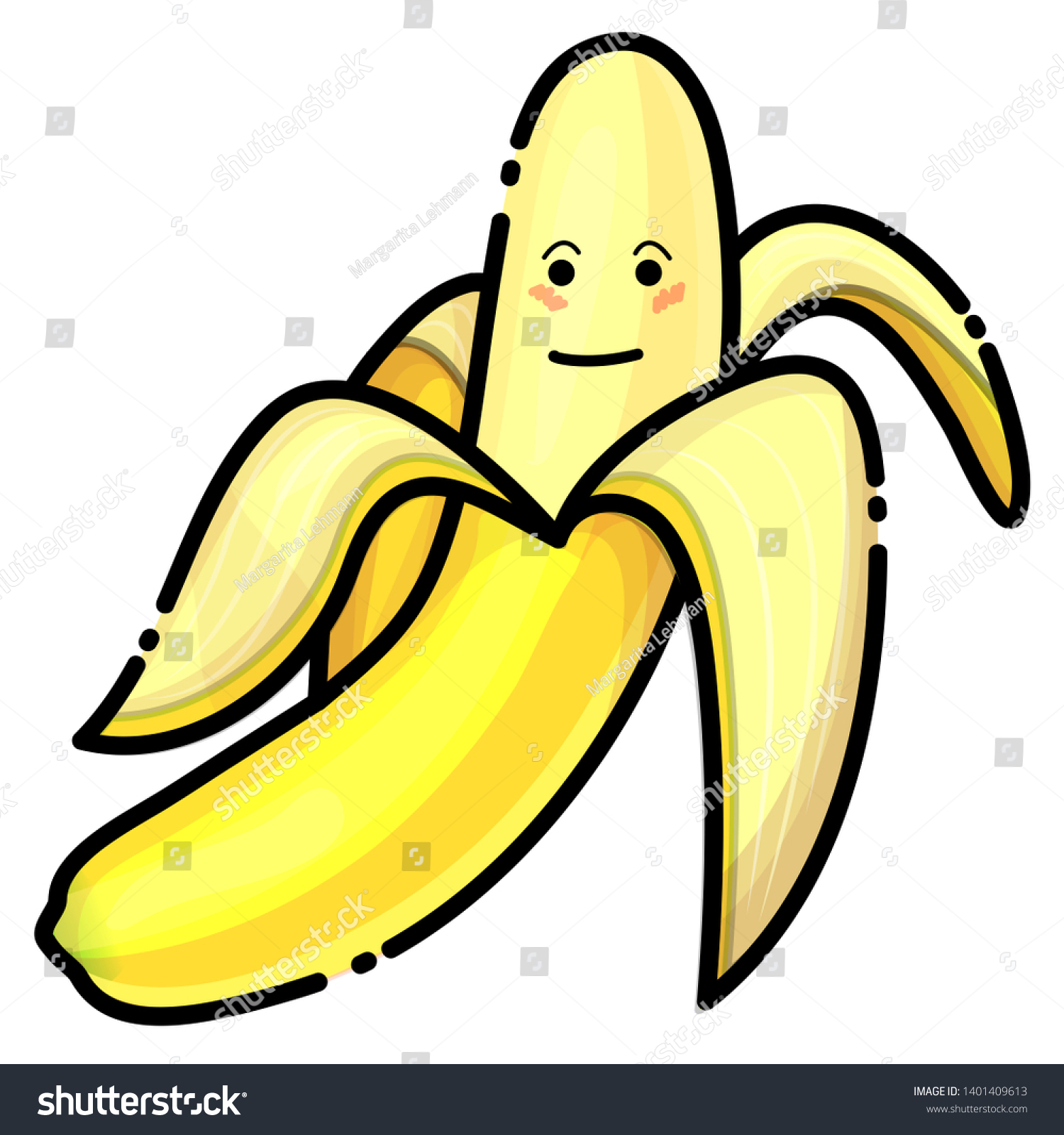 Funny Happy Cute Happy Smiling Banana Stock Illustration