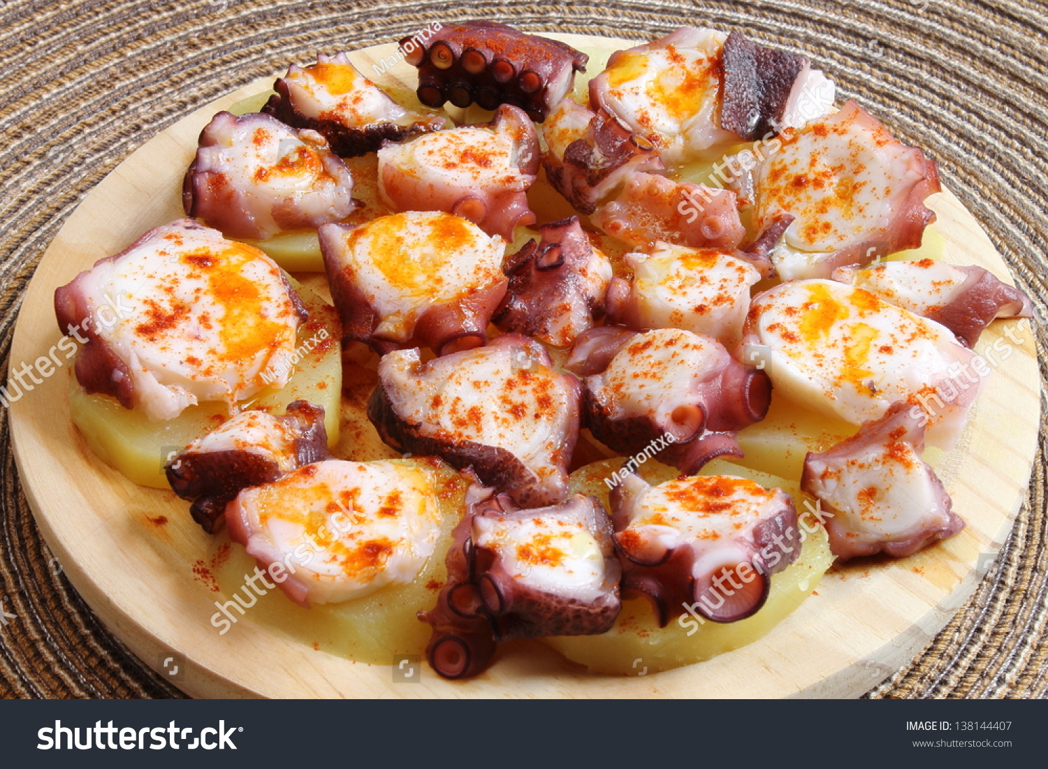 Galician Style Octopus Pulpo La Gallega Stock Photo 138144407