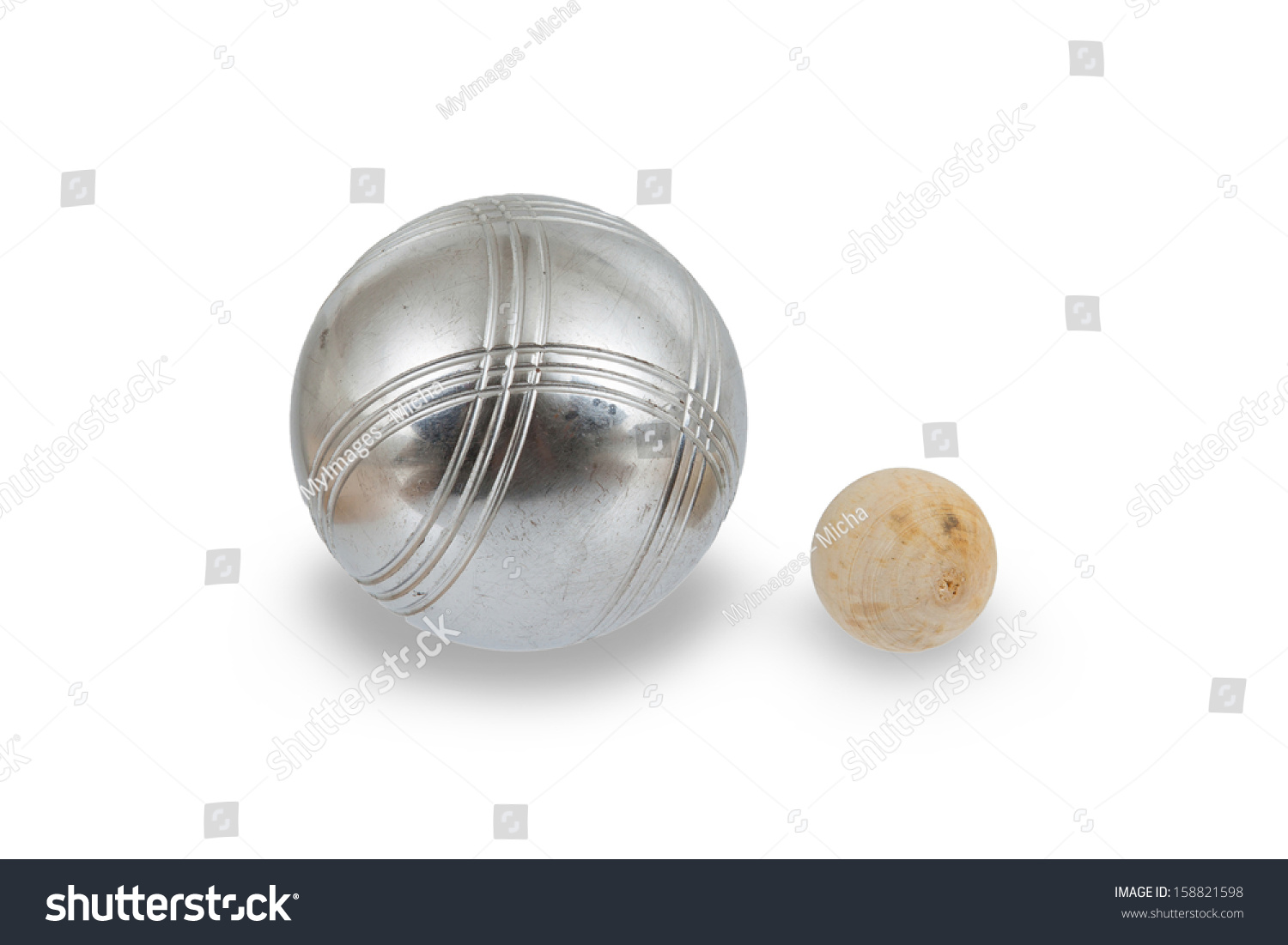 Game Of Jeu De Boule, Silver Metal Ball Close To The Small Wooden Ball