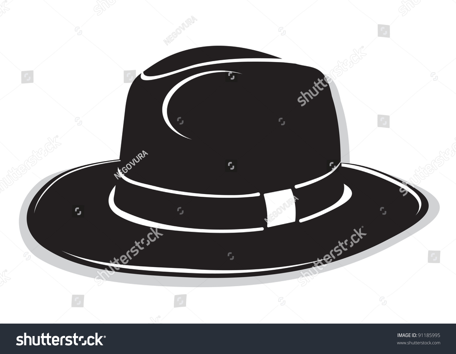 Gangster Black Hat. Vector Format Is Also Available In My Gallery