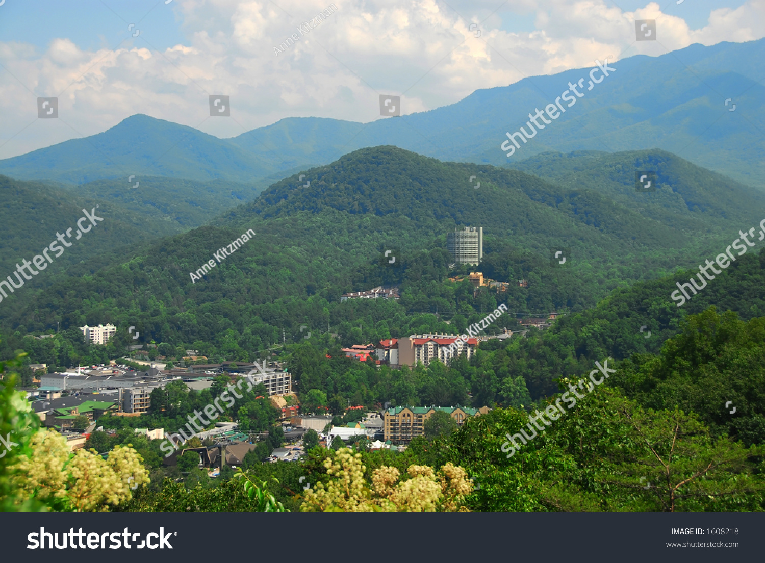 Gatlinburg Tennessee - An Aerial View Of Gatlinburg Tennessee, Usa 