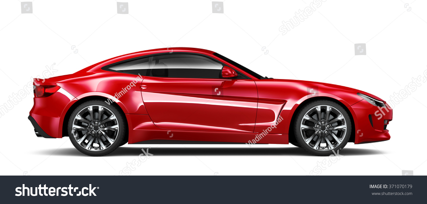 Generic Red Car  Side View Stock Photo 371070179 : Shutterstock