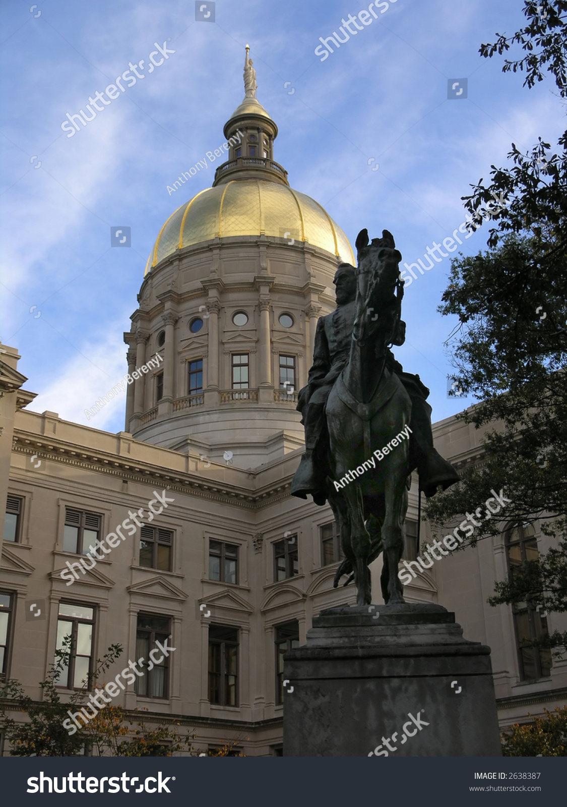 Georgia State Capitol With Gold Dome Atlanta Stock Photo 2638387